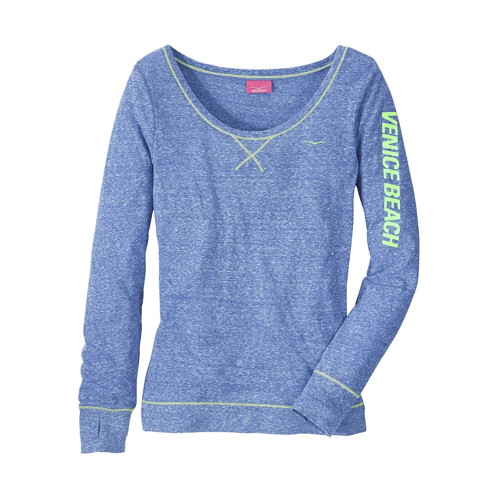Venice Beach Langarmshirt, mit sportlichem Logoprint, sportlich-casual