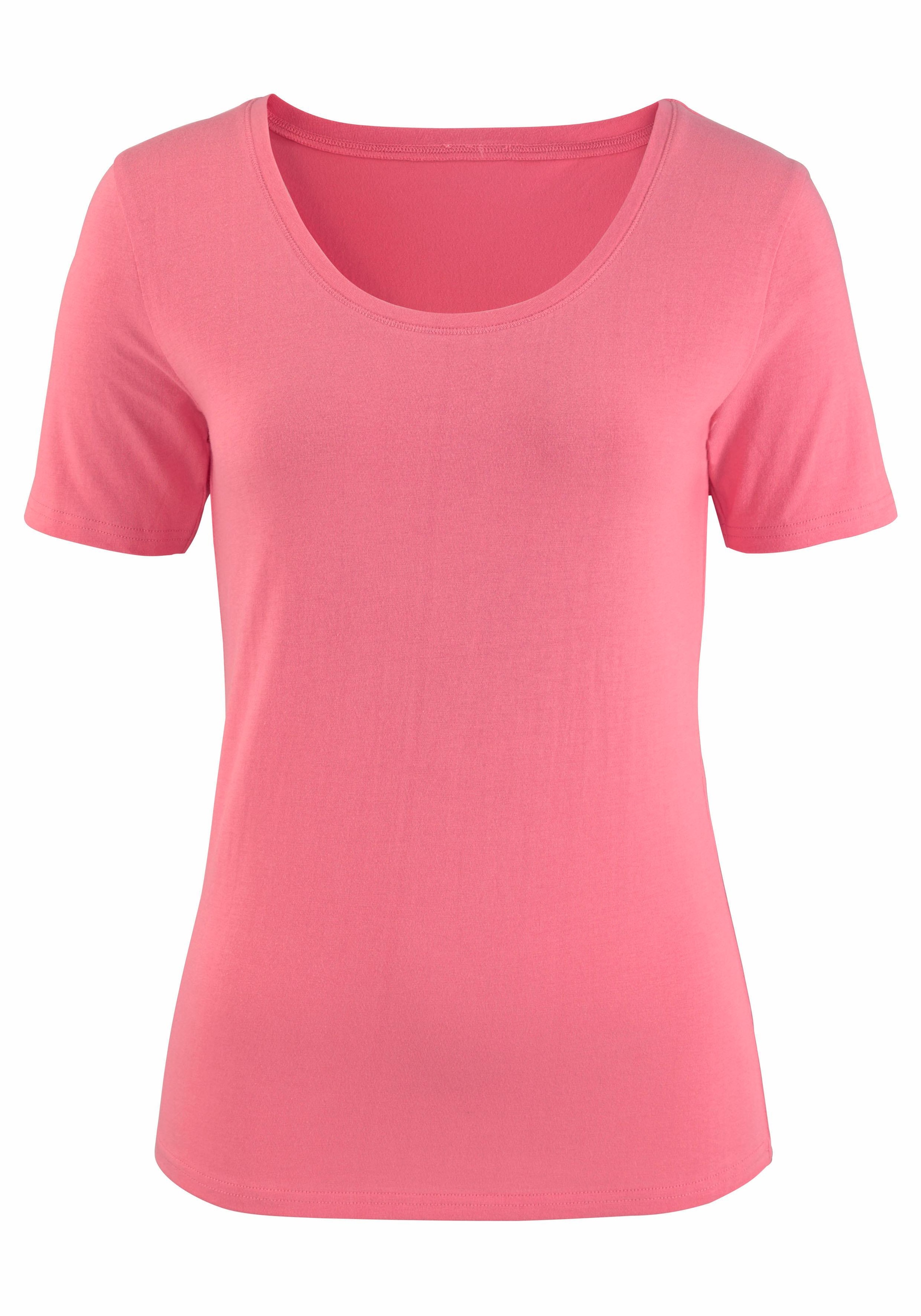 Vivance T-Shirt »aus elastischer Baumwoll-Qualität«, (2er-Pack)
