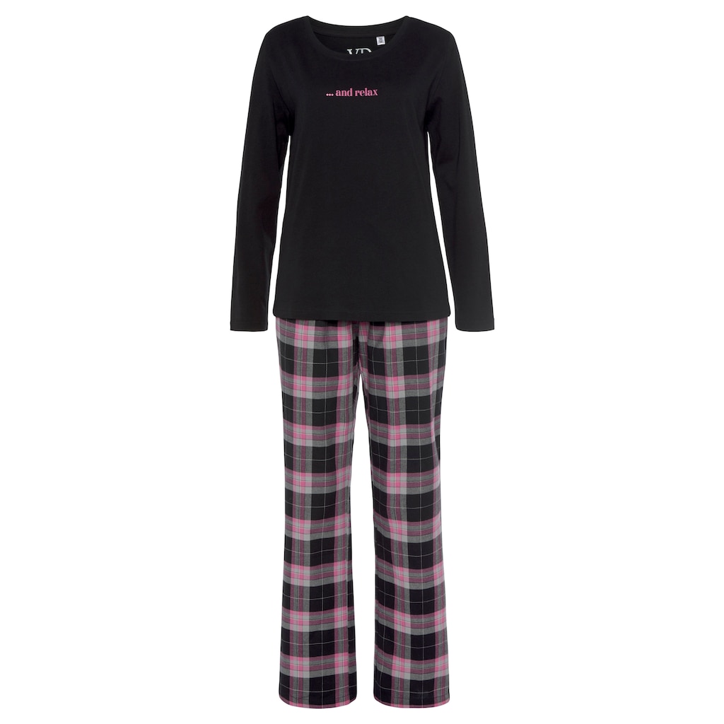 Vivance Dreams Pyjama, (2 tlg.), aus kuschelig weichem Flanell