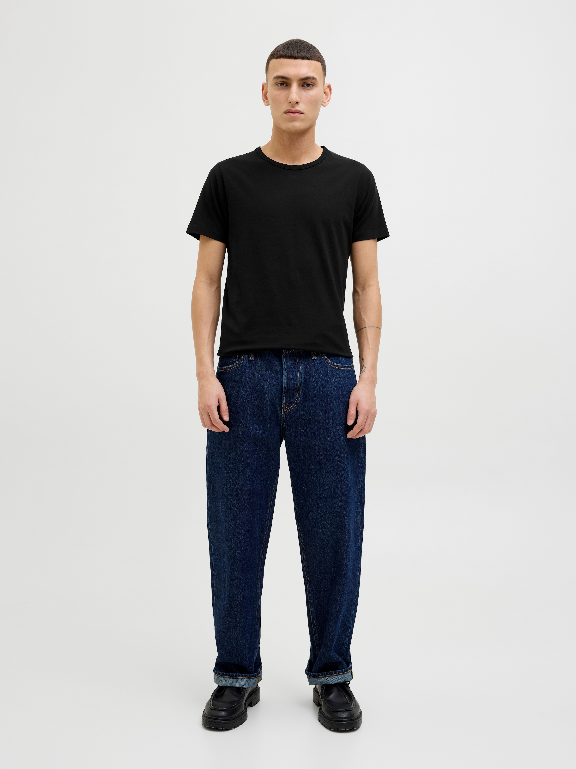 Jack & Jones T-shirt »Crew-Neck«, unifarben, modisch, regular fit, Baumwolle, Rundhals
