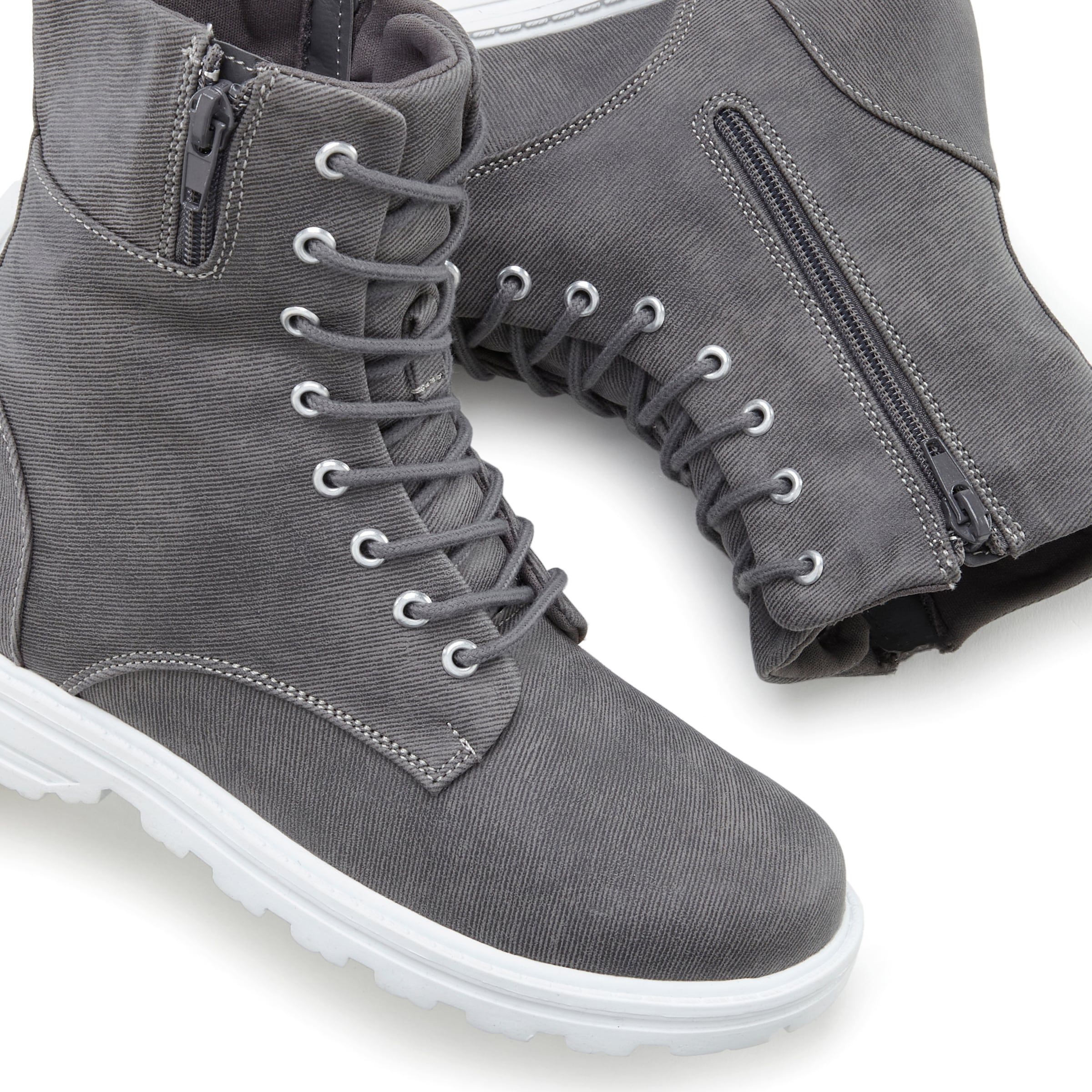 LASCANA Schnürstiefelette, zum Schnüren, modische Optik im Combat Look, Reissverschluss-Boots