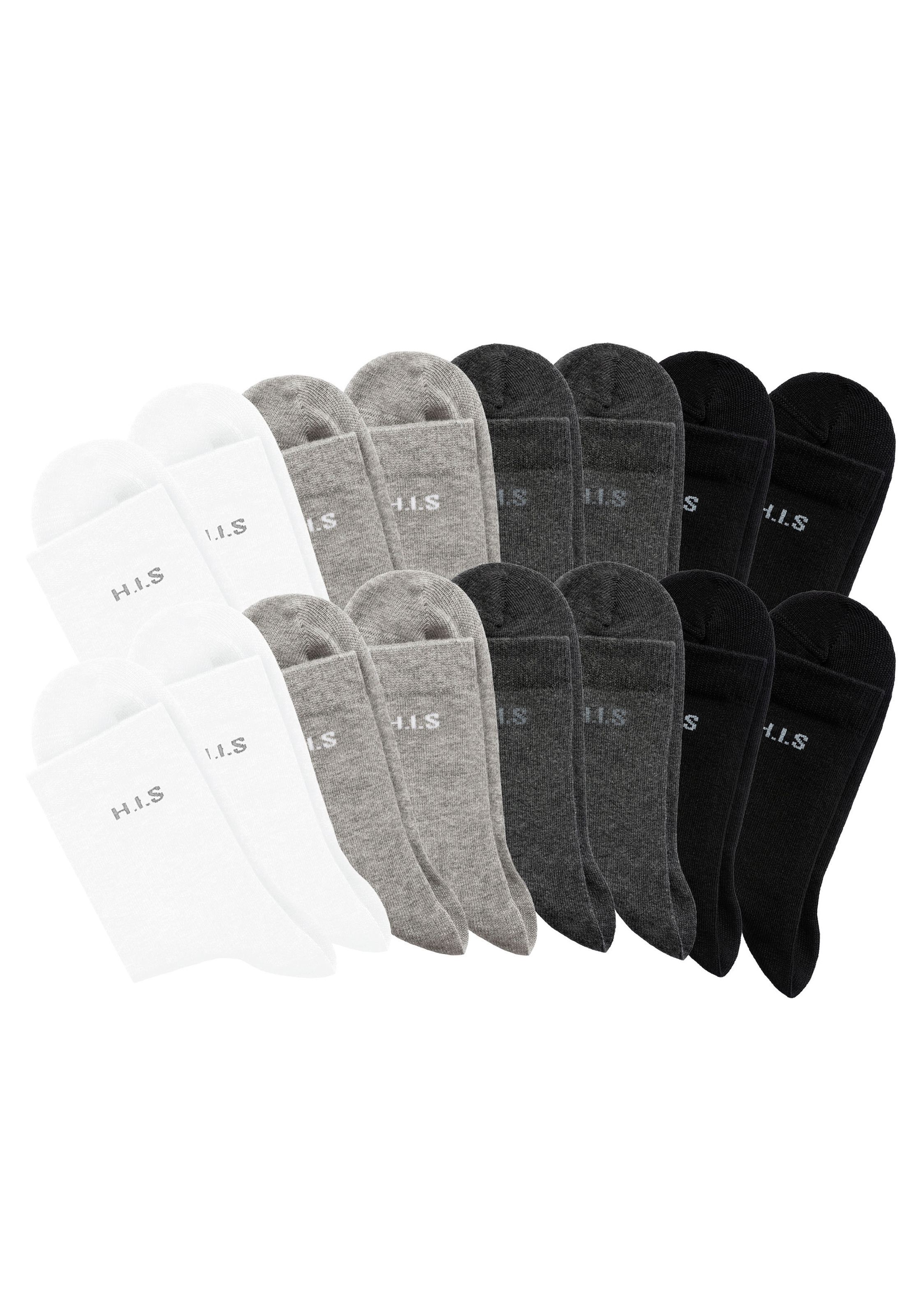 H.I.S Socken, (Packung, 16 Paar), mit eingestricktem Markenlogo