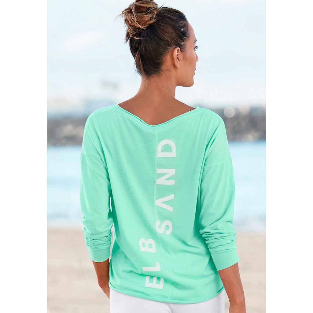 Elbsand Langarmshirt »Raina«, mit Logoprint hinten, Longsleeve aus Baumwoll-Mix
