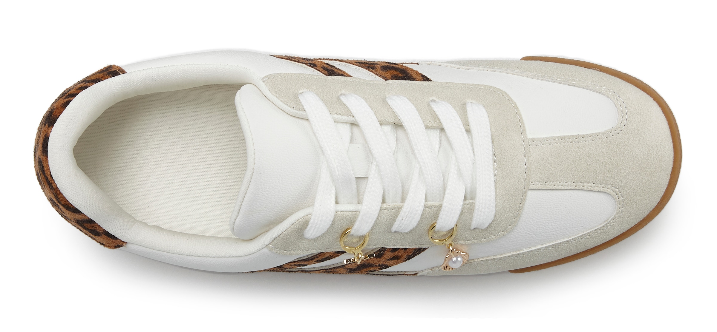 LASCANA Sneakers  Schnürhalbschuh, Freizeitschuh mit abnehmbaren Schmucksteinen VEGAN