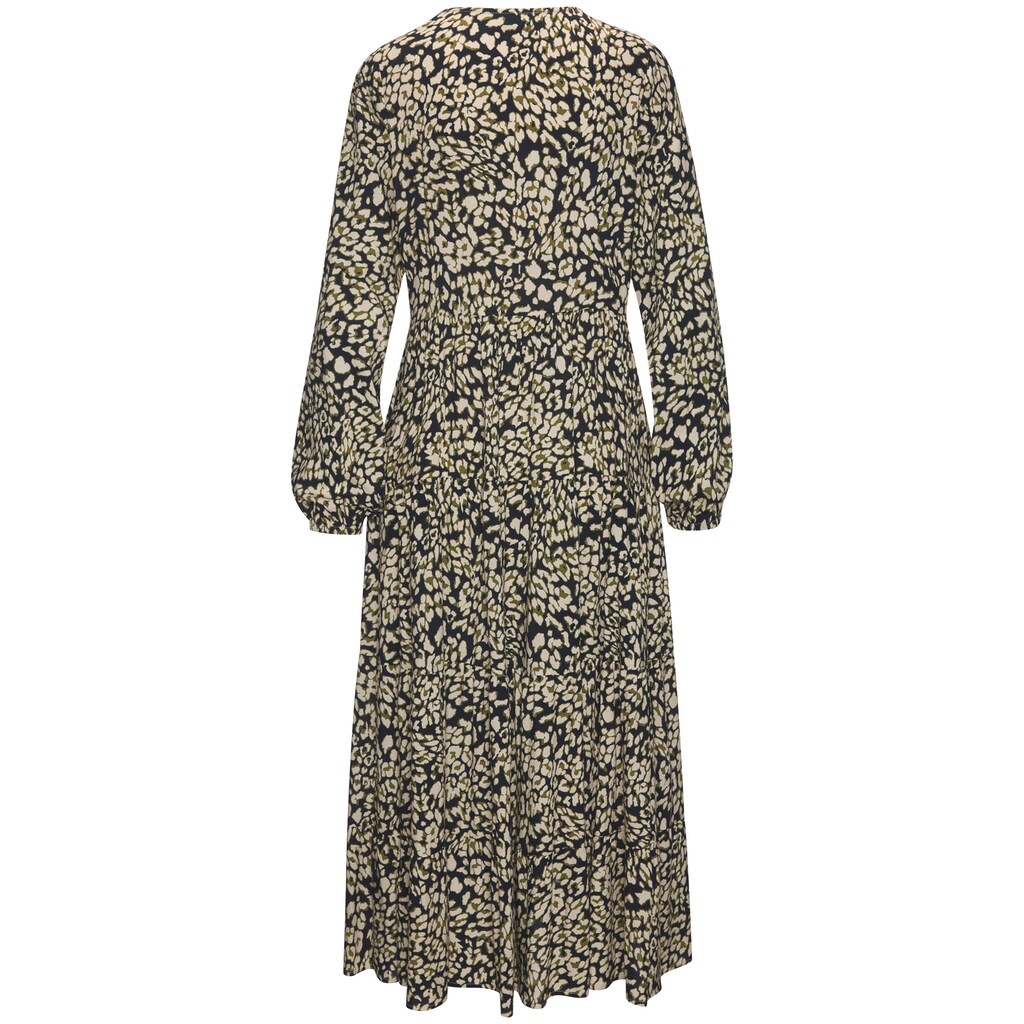 LASCANA Maxikleid, mit Leoprint und Volants, Volantkleid