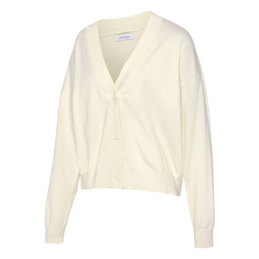 LASCANA Strickjacke, in kurzer Form, Loungewear