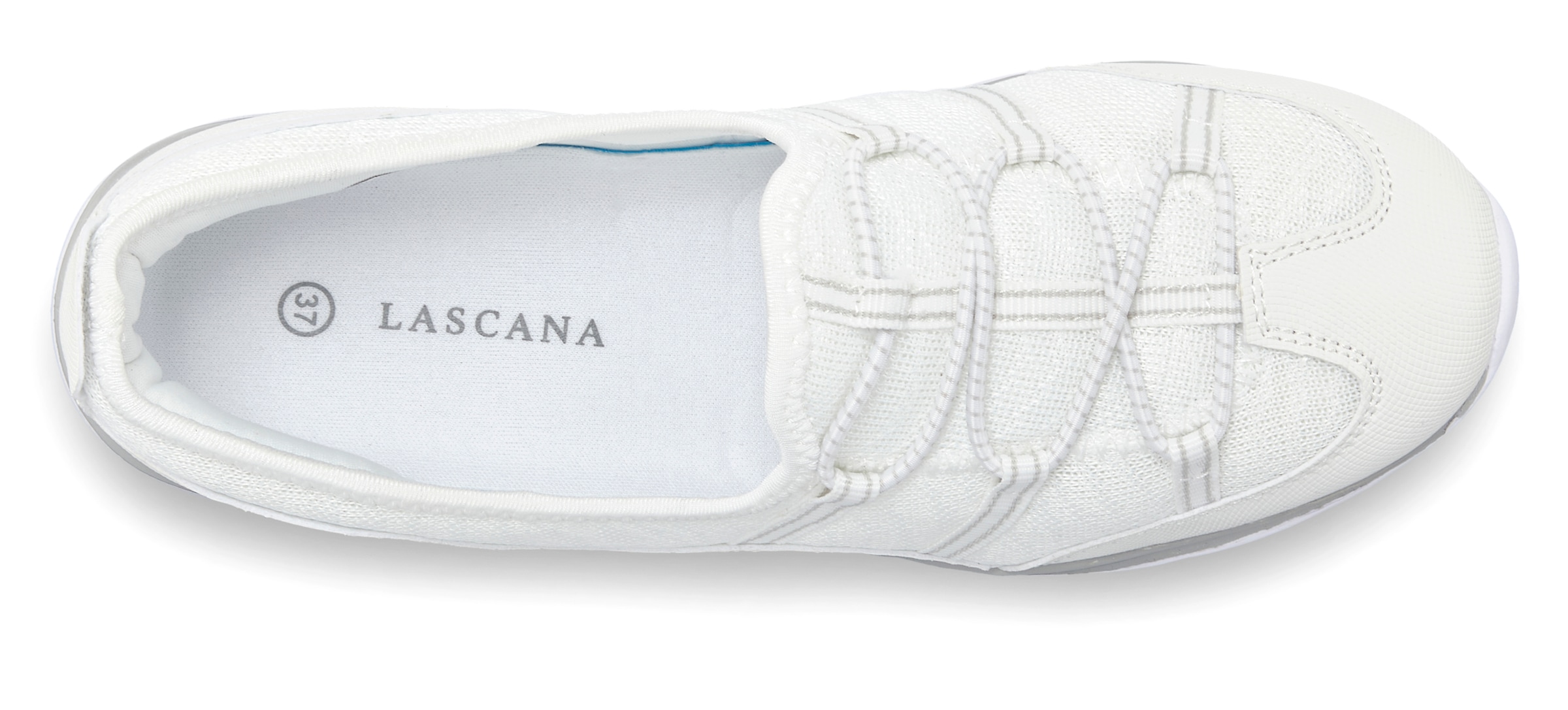 LASCANA Sneaker »Halbschuh, Freizeitschuh, Slipper,«, zum Reinschlüpfen mit elastischen Schnürbändern VEGAN