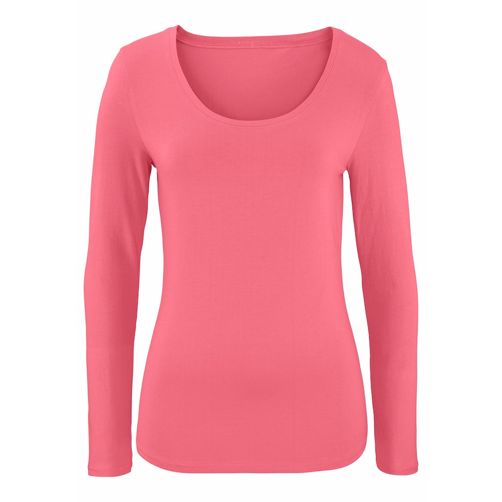Vivance Langarmshirt »aus elastischer Baumwoll-Qualität«, (2er-Pack)