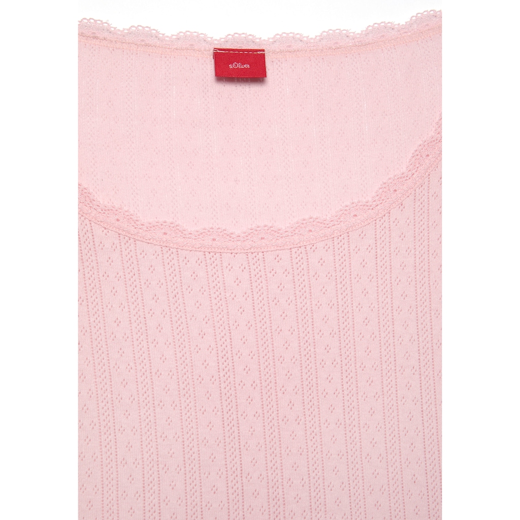 s.Oliver Pyjamaoberteil, aus Ajour-Strick