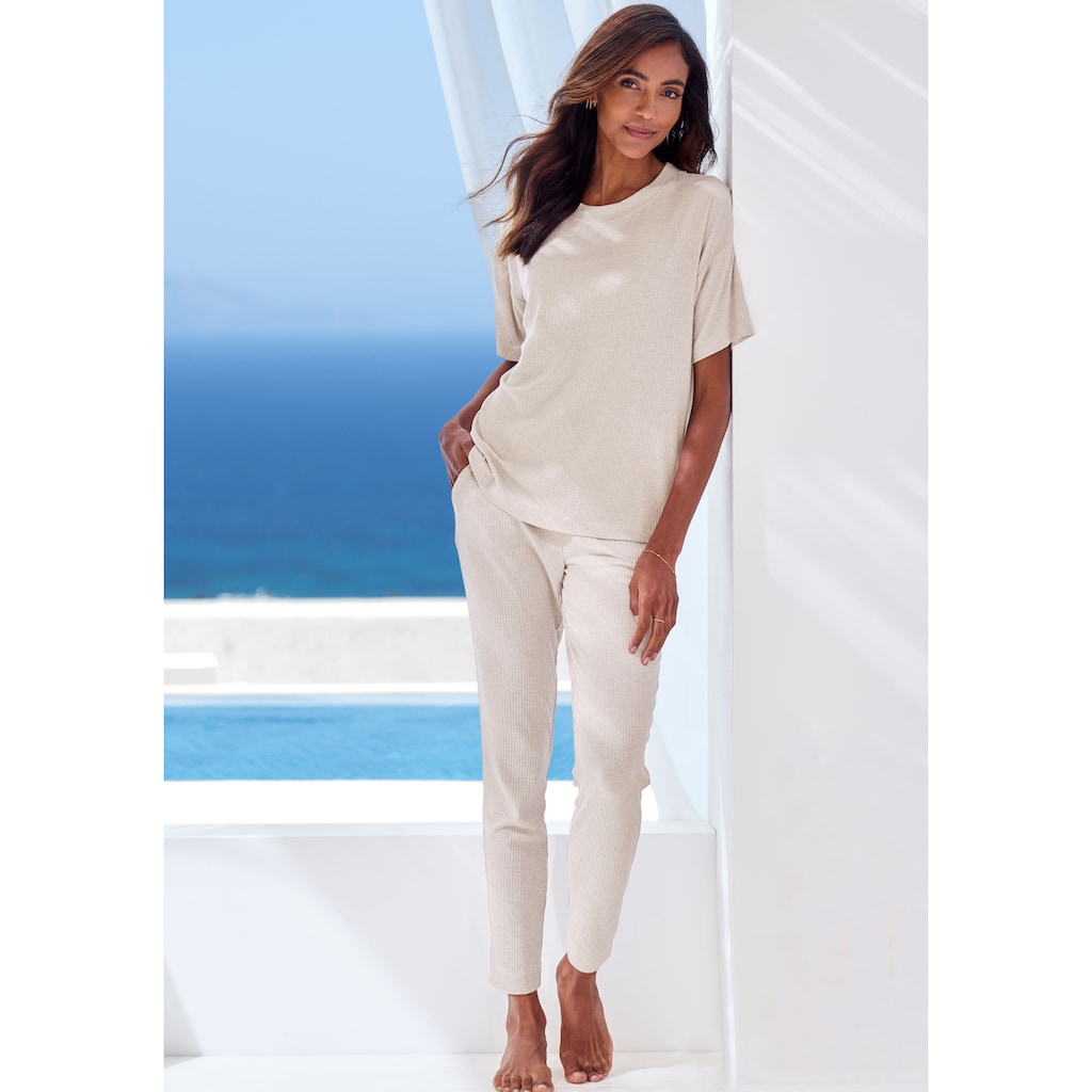 s.Oliver Pyjamahose, in elastischer 4x4 Rippware