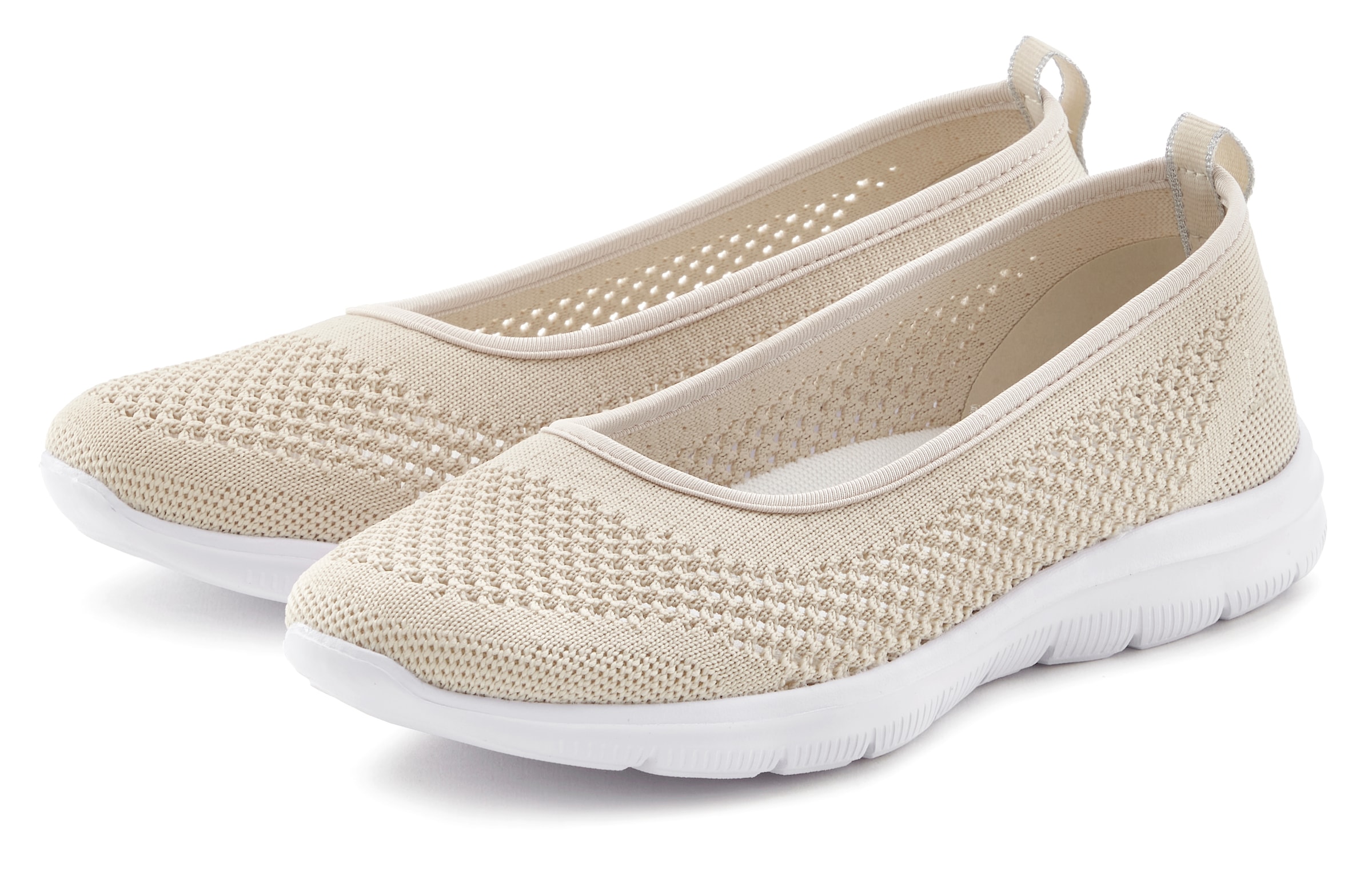 LASCANA Sneaker Ballerinas ultraleichter Slipper, Freizeitschuh zum Reinschlüpfen VEGAN