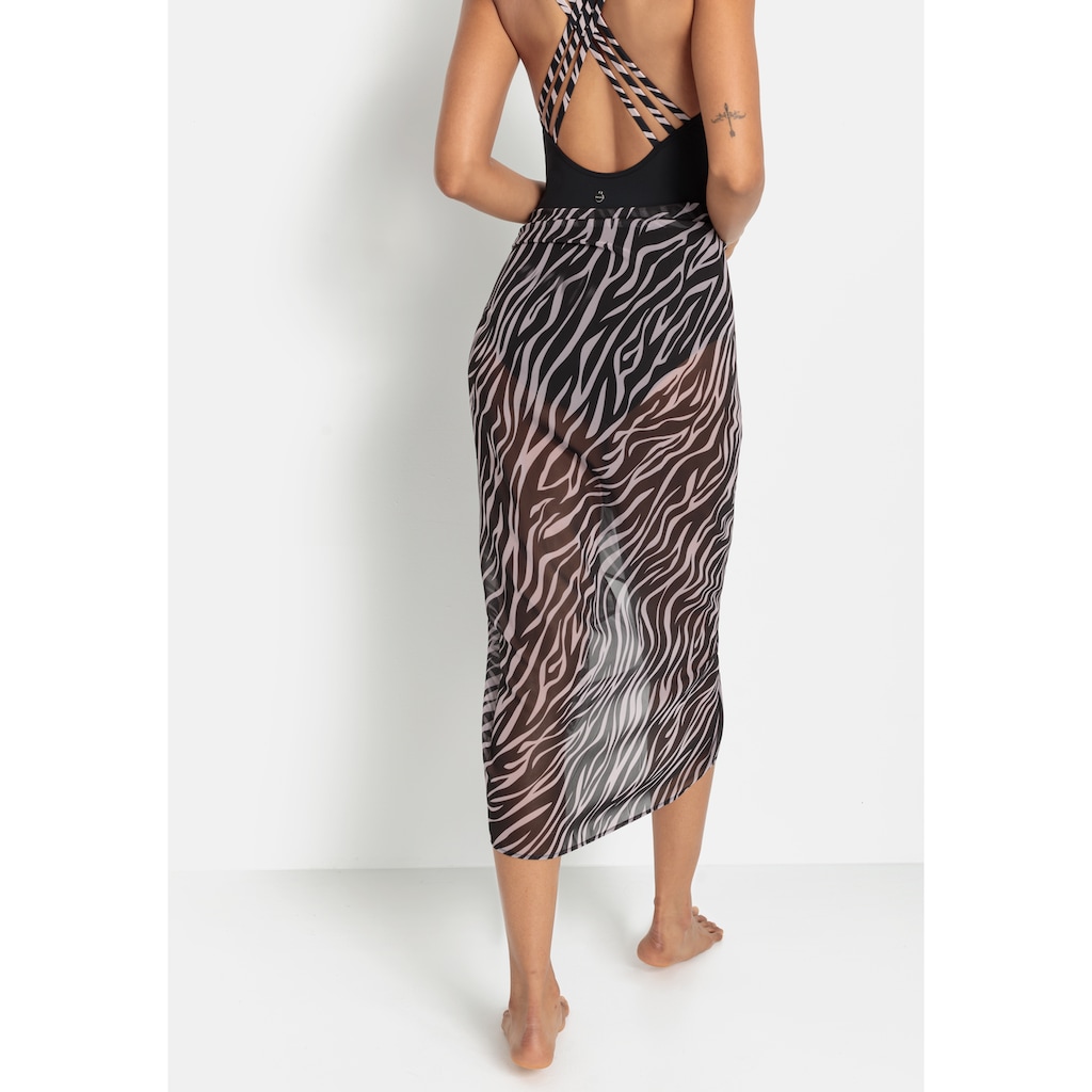 LASCANA Strandrock, mit Zebradruck