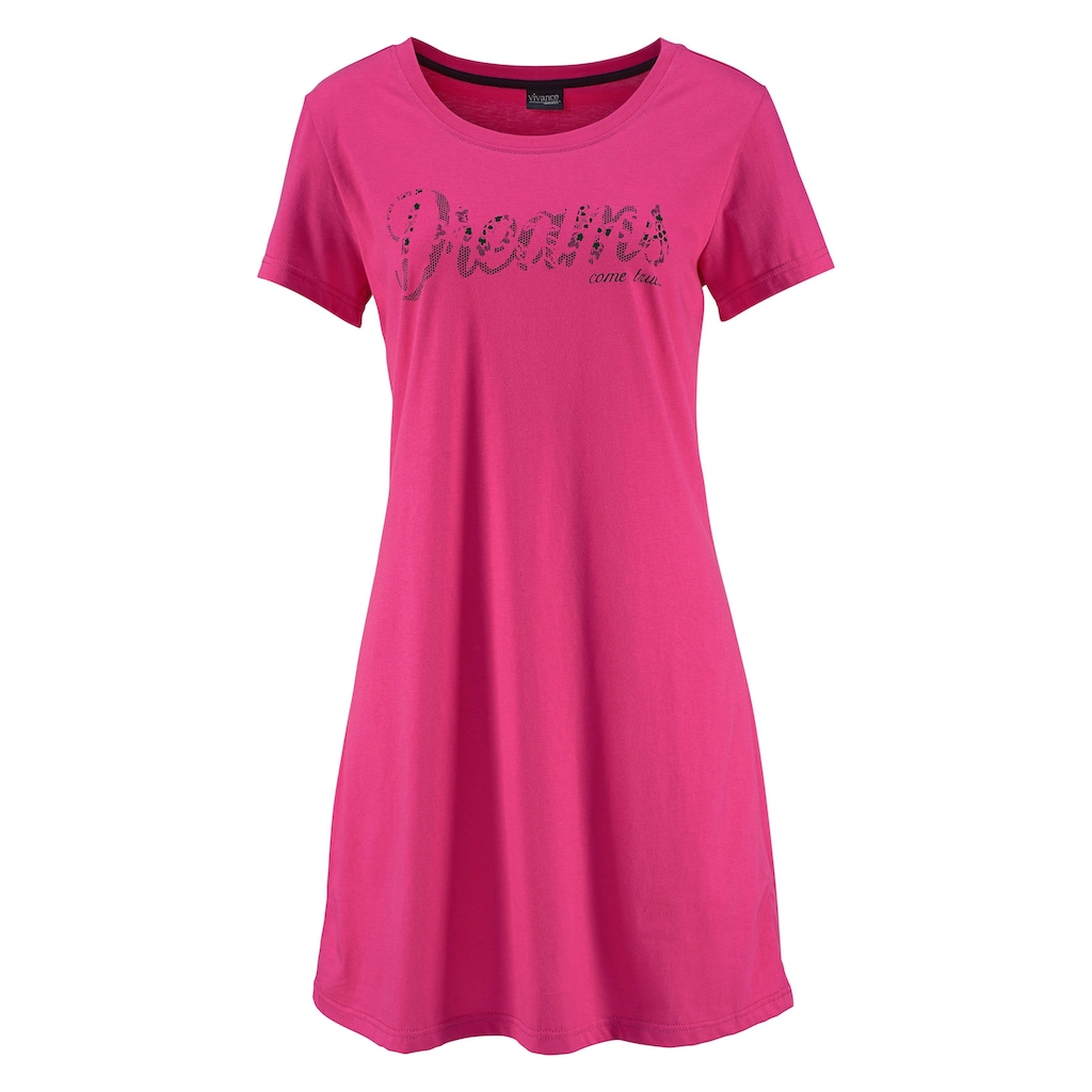 Vivance Dreams Sleepshirt, (2er-Pack), mit Print in Spitzenoptik