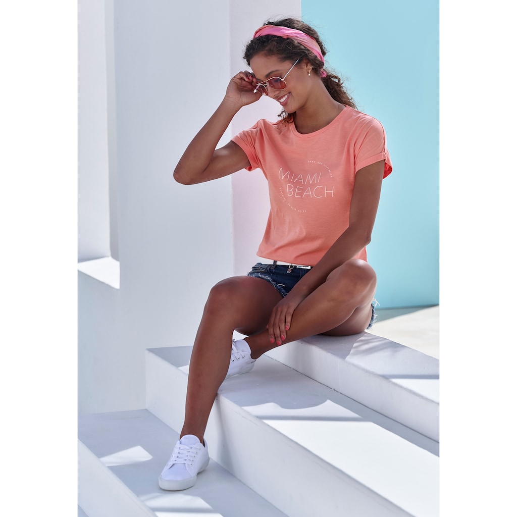 Vivance T-Shirt »mit modischem Frontprint«, aus weicher Baumwoll-Qualität