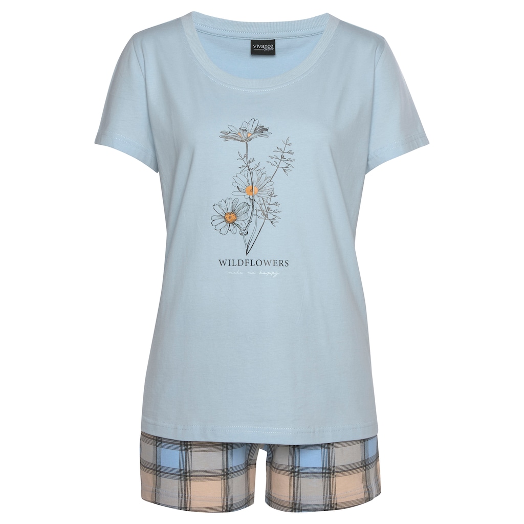 Vivance Dreams Shorty, (4 tlg., 2 Stück), mit Frontdruck