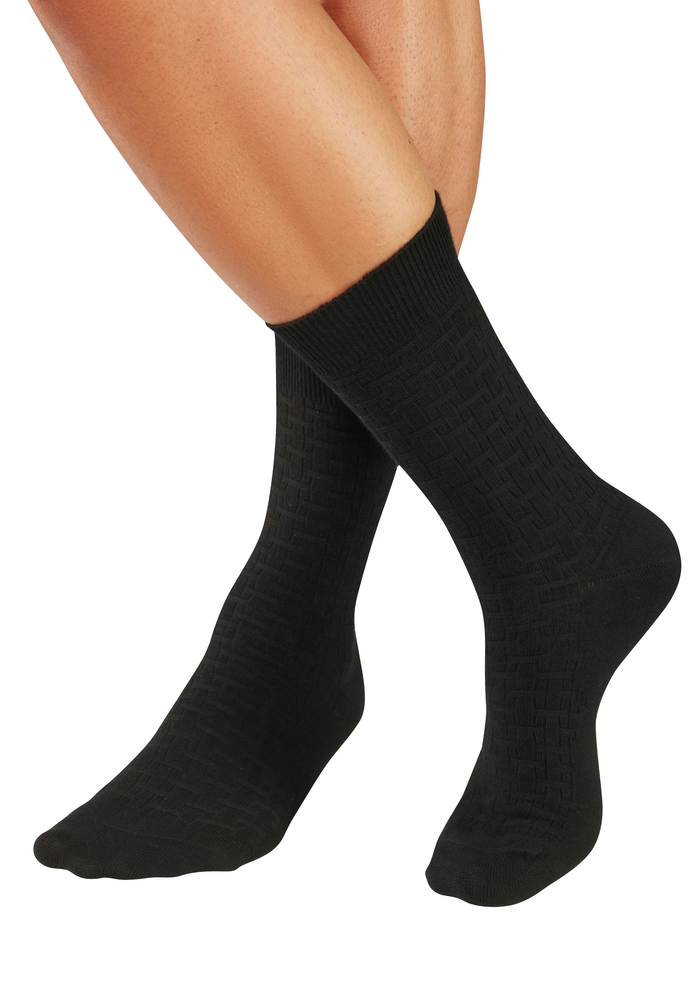 H.I.S Chaussettes d'affaires »Klassische Herren, Männersocken, unifarben, ohne drückende Naht« Paquet, chaussettes de costume, 5 Couple tlg. avec motifs tricotés discrets