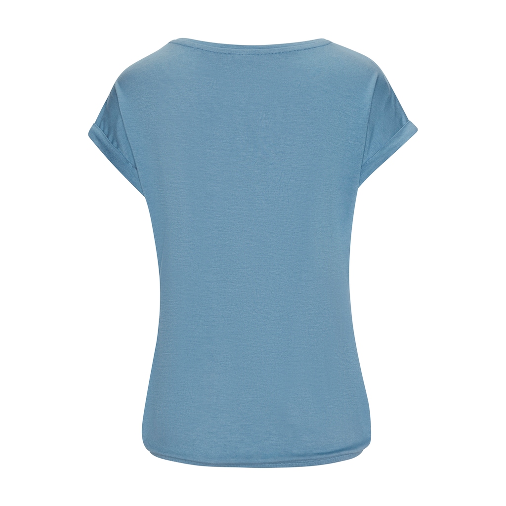 LASCANA Kurzarmshirt »mit Lascana Herz Print«, aus weichem Viskose-Stretch