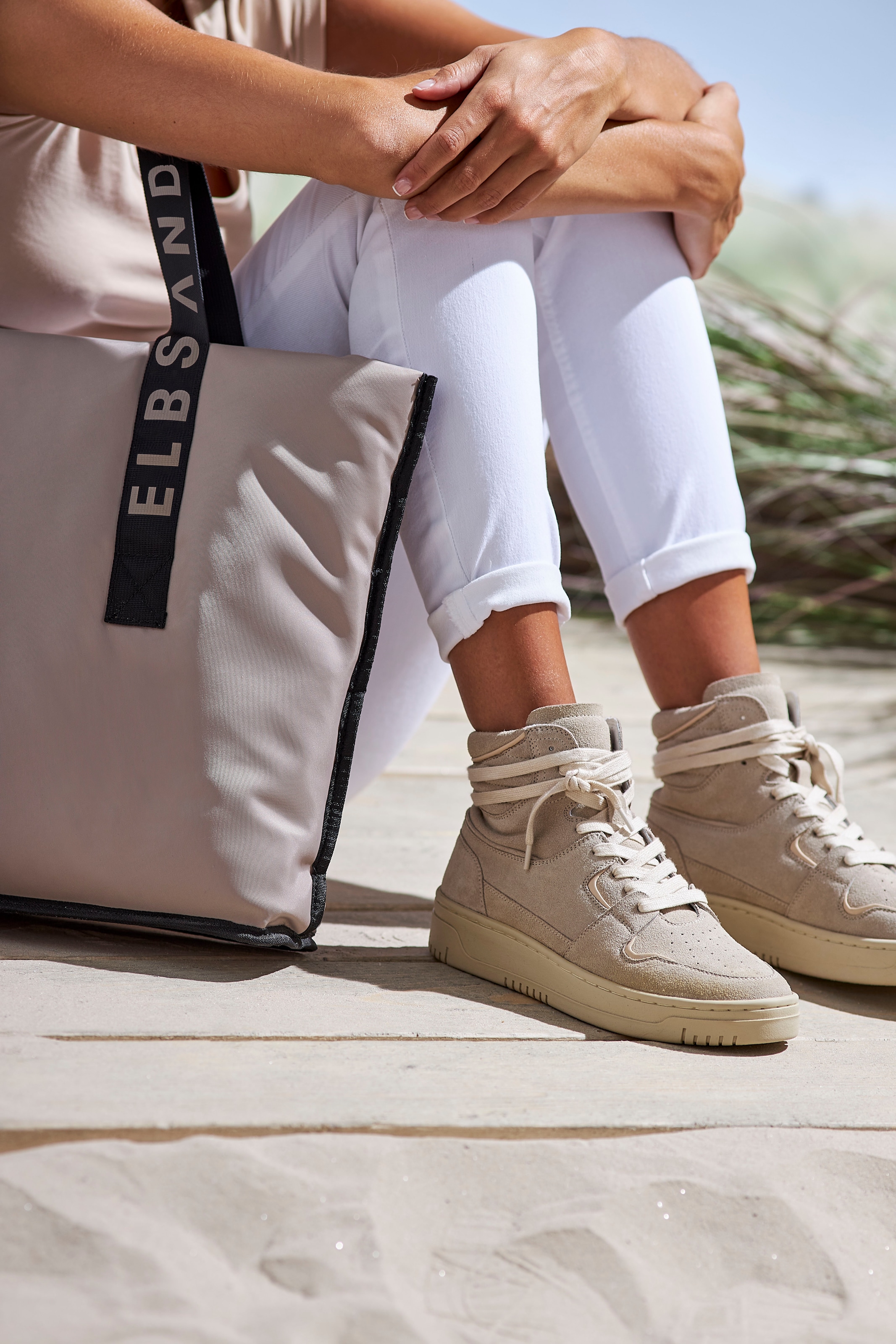 Elbsand Shopper »Schultertasche«, grosse Handtasche, Henkeltasche, Tragetasche, als Badetasche VEGAN
