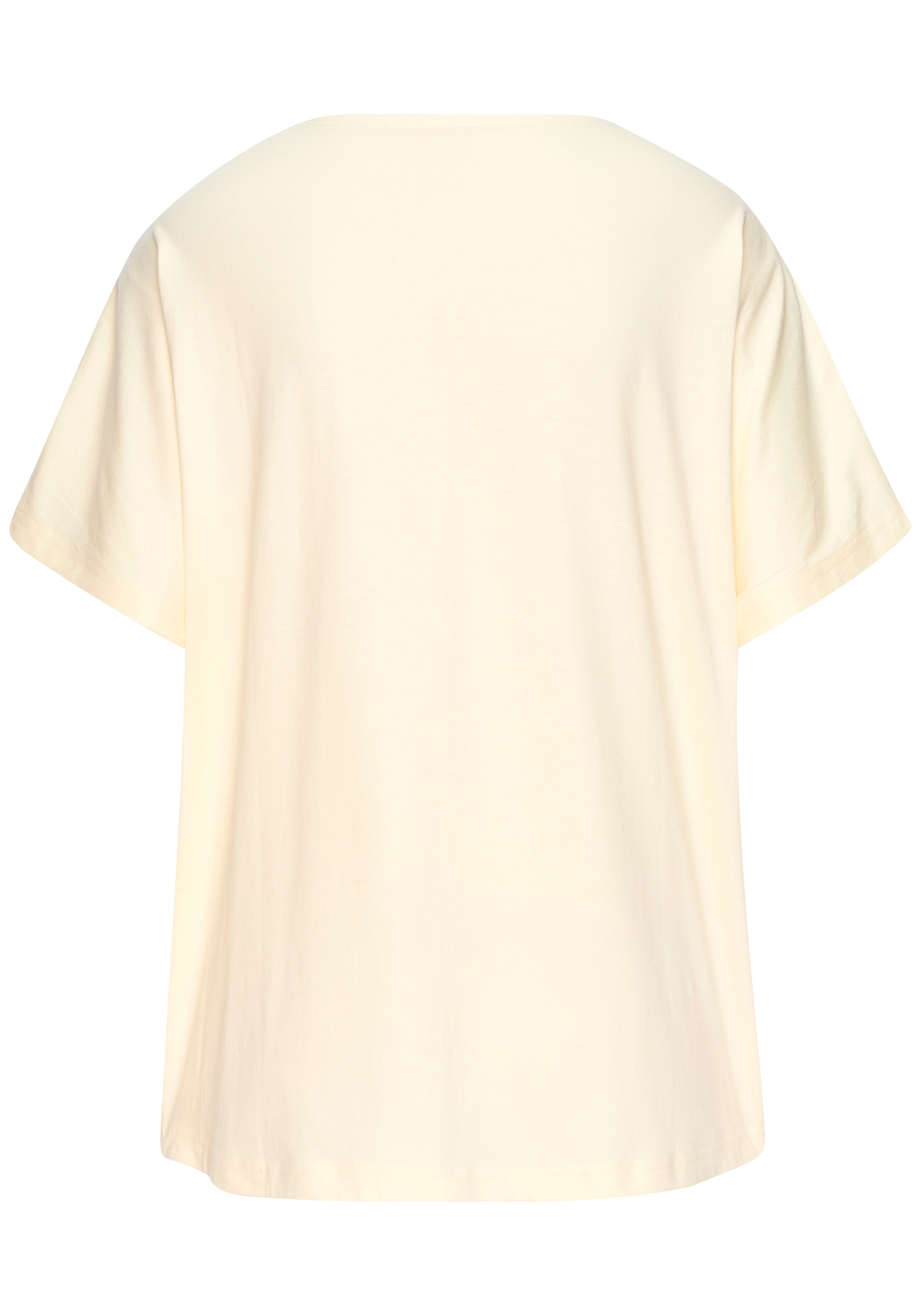 LASCANA T-Shirt »mit Strasssteinen« aus luftiger Baumwoll-Viskose-Qualität
