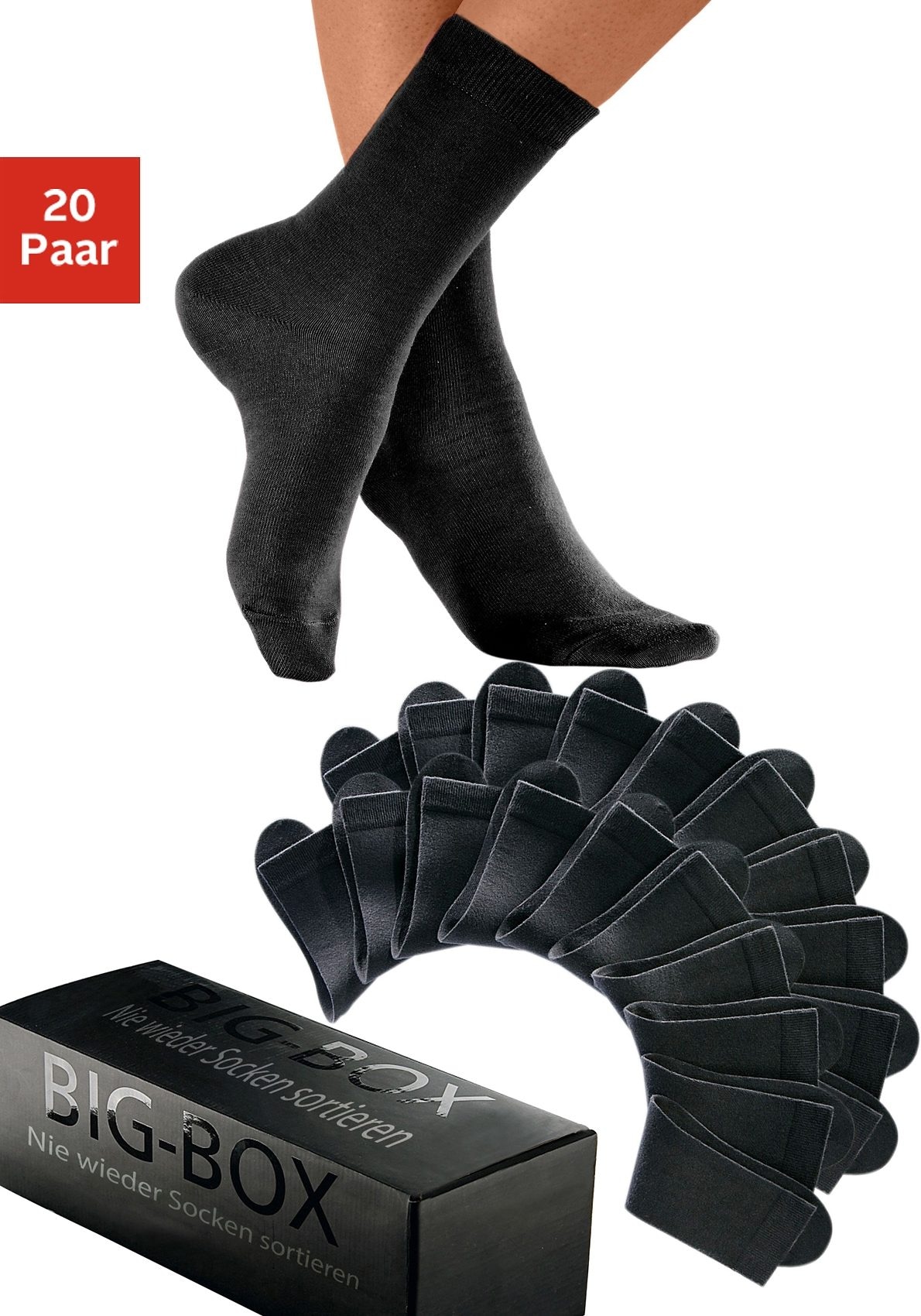 Go in Basicsocken Box, 20 Paar tlg. in der grossen Big-Box