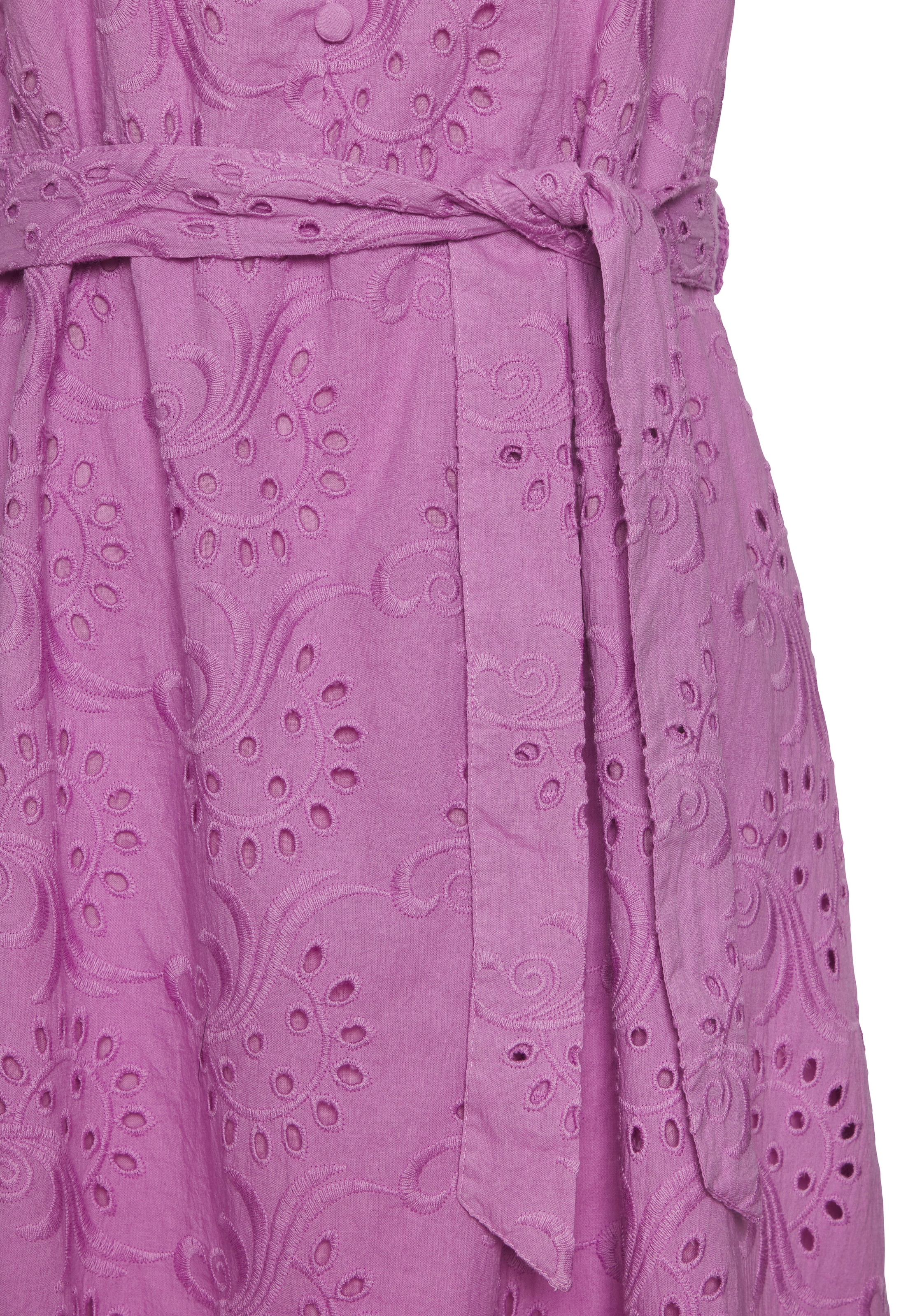 LASCANA Blusenkleid und Lochstickerei, Spitzenkleid