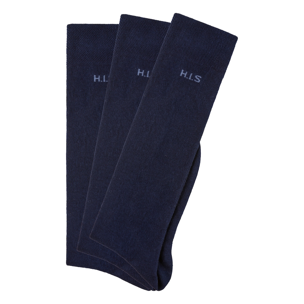 H.I.S Kniestrümpfe, (Packung, 3 Paar), ohne einschneidendes Bündchen