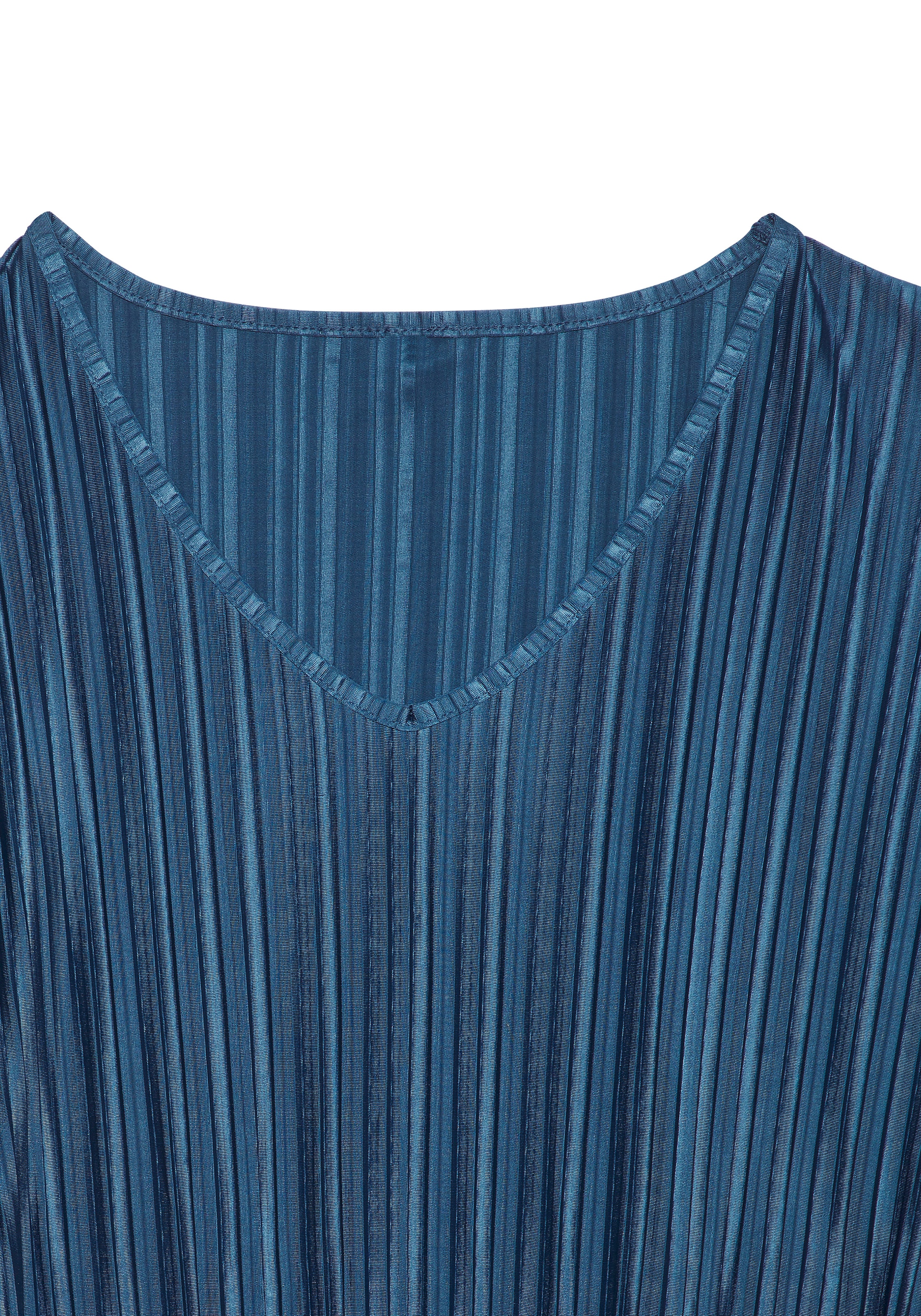 LASCANA T-shirt plissé en tissu scintillant