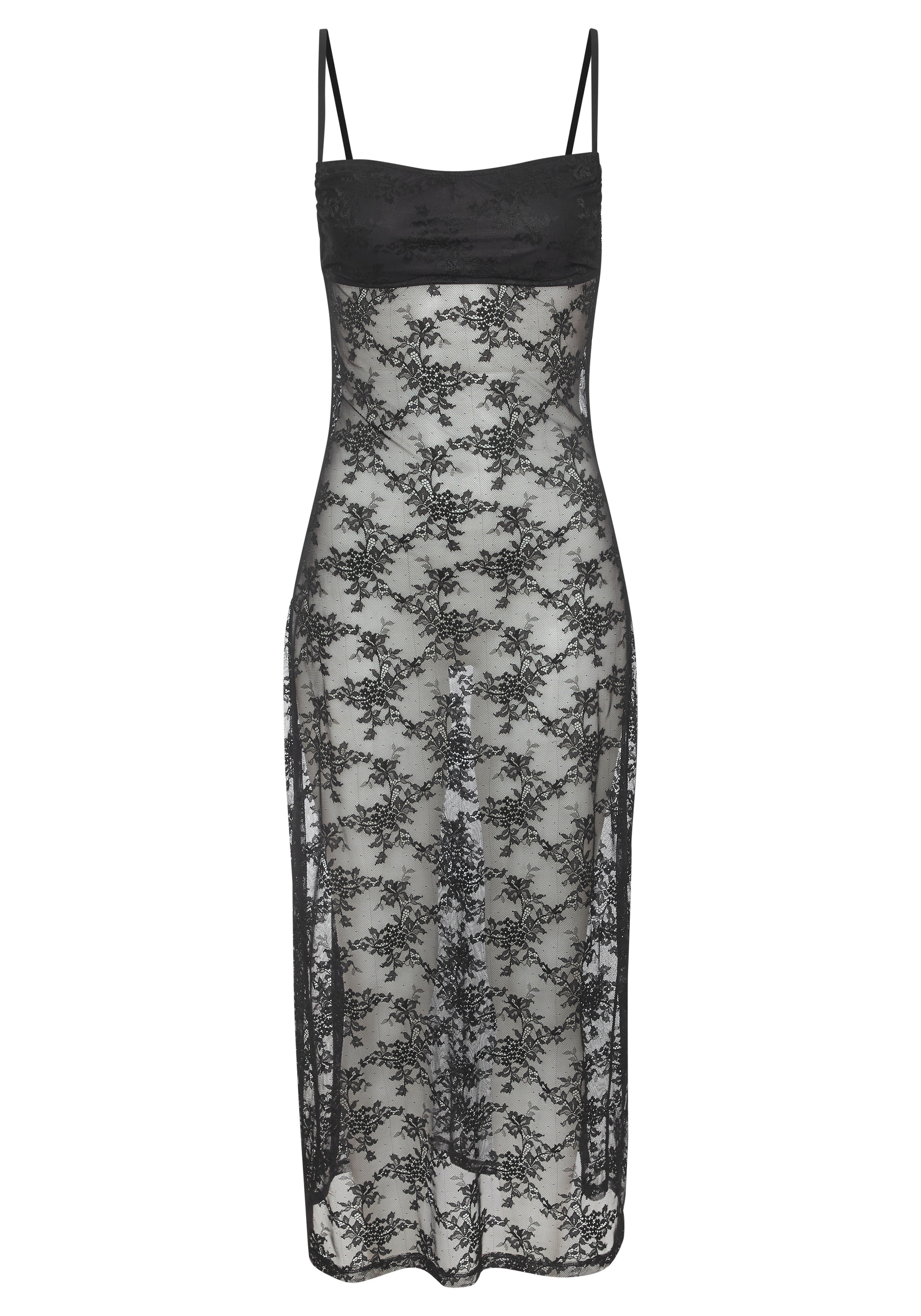 petite fleur gold Negligé aus Vollspitze, mit tiefem Rückenausschnitt