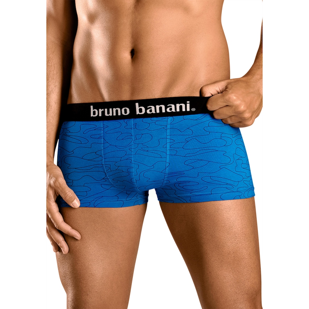 Bruno Banani Hipster, (Packung, 4 St.), knapp sitzende Boxershorts in uni oder gemustert aus Baumwollmischung