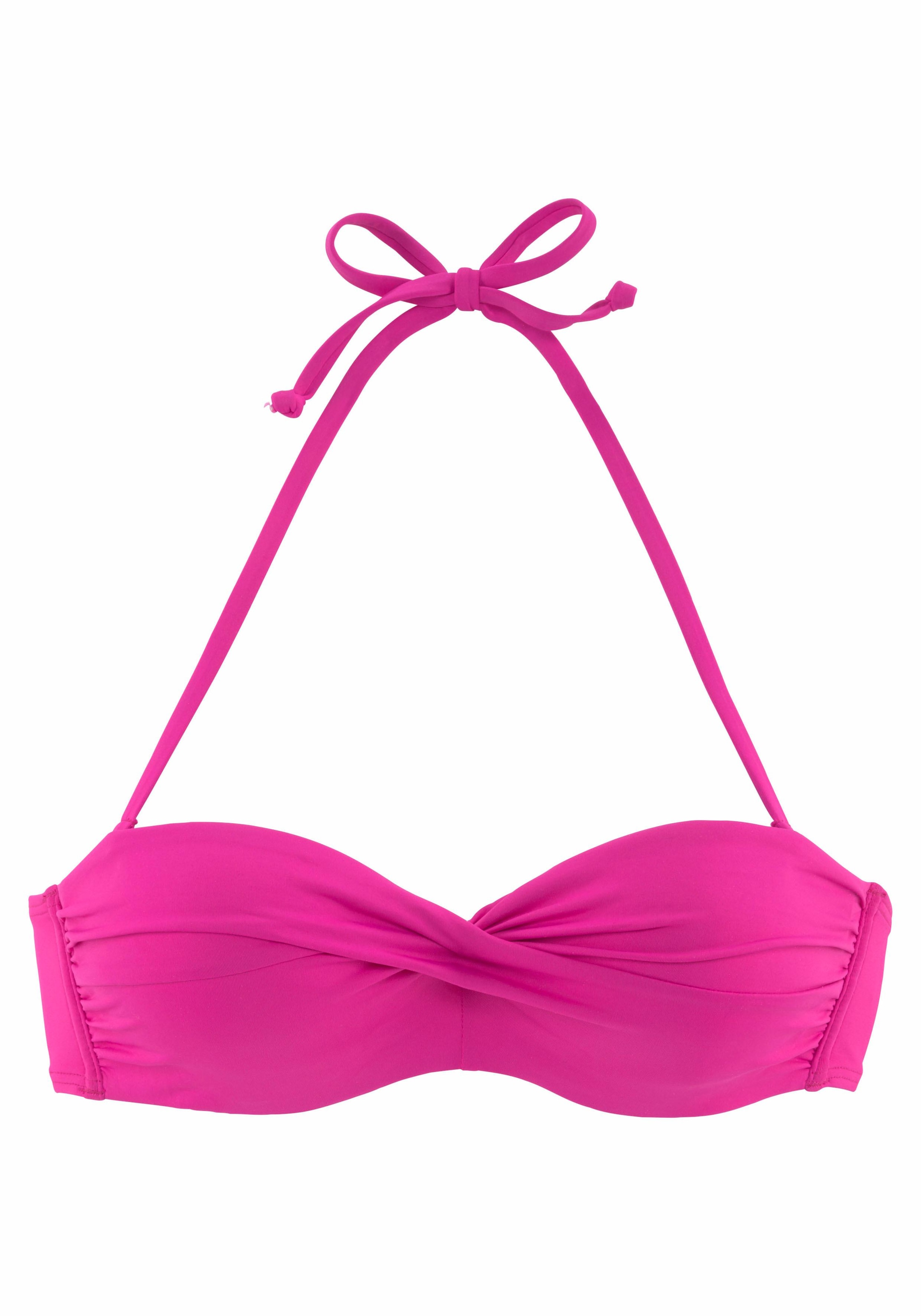 s.Oliver Bandeau-Bikini-Top »Spain«, in unifarben mit Wickeloptik