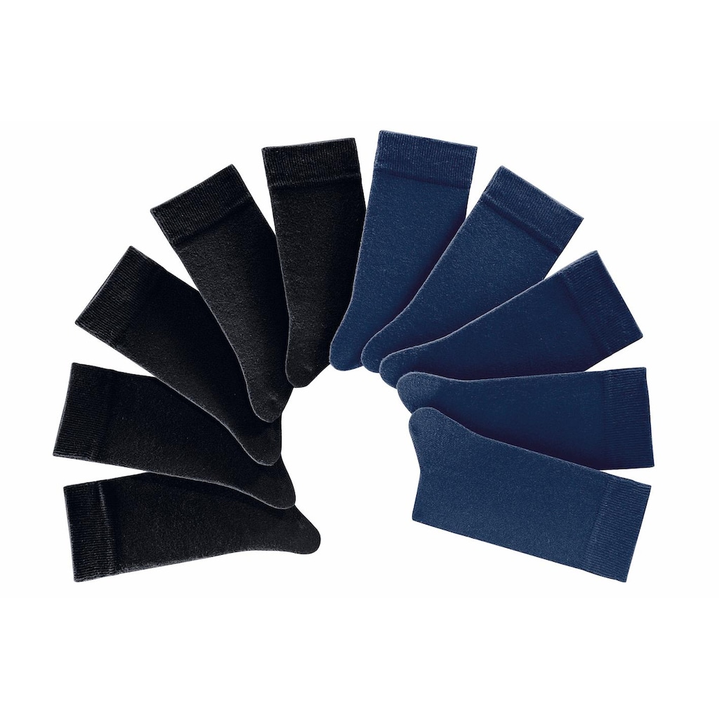 H.I.S Freizeitsocken, (Packung, 10 Paar), mit weichen Rippbündchen