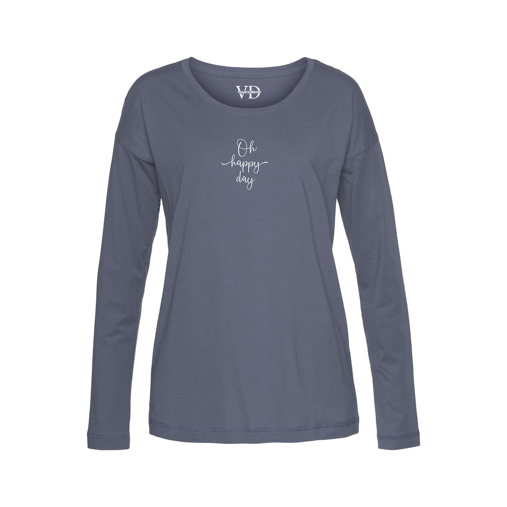 Vivance Dreams Pyjamaoberteil, mit Sommer-Statementdruck