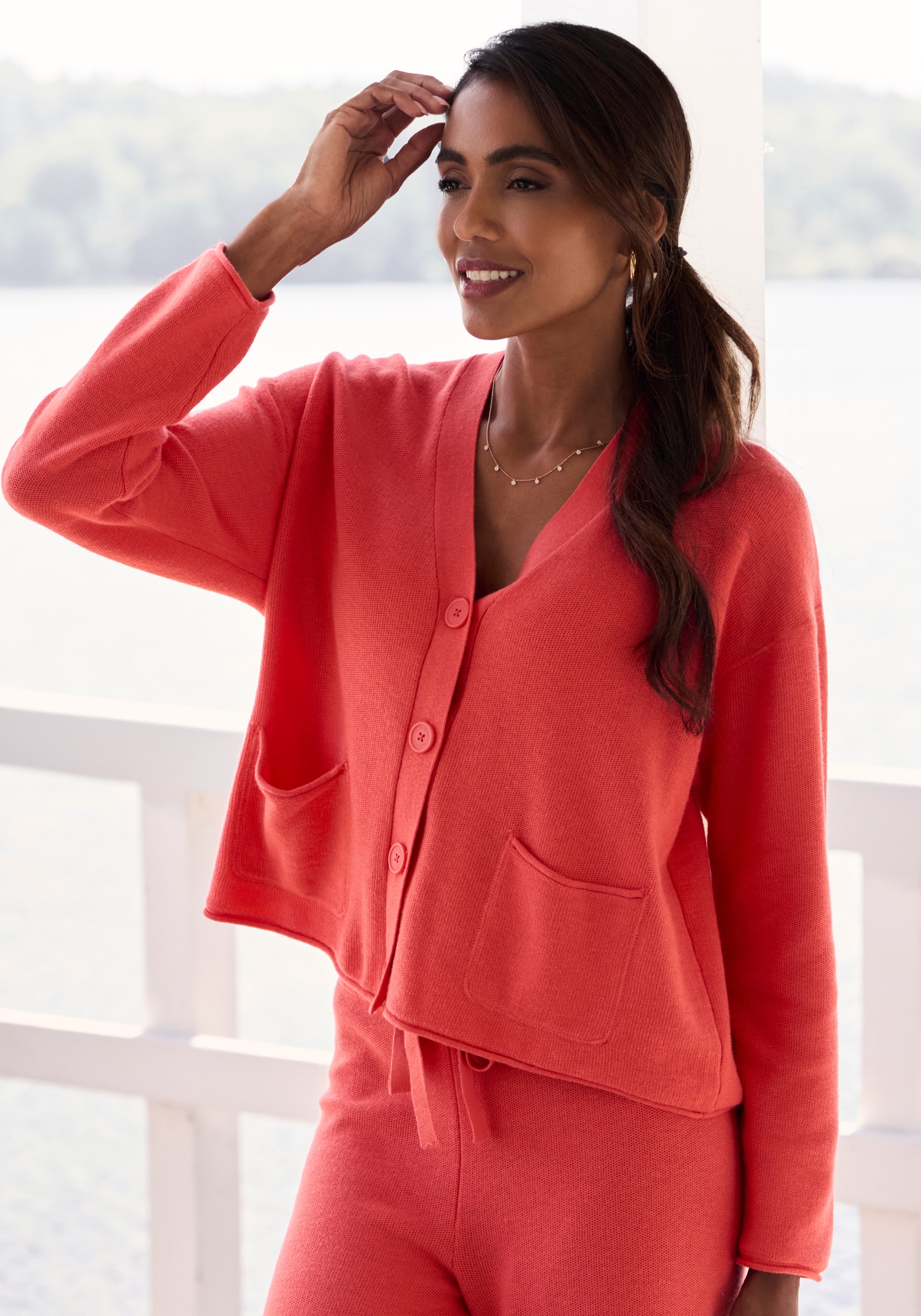 Elbsand Veste en tricot aus hochwertigem Feinstrick, Loungewear