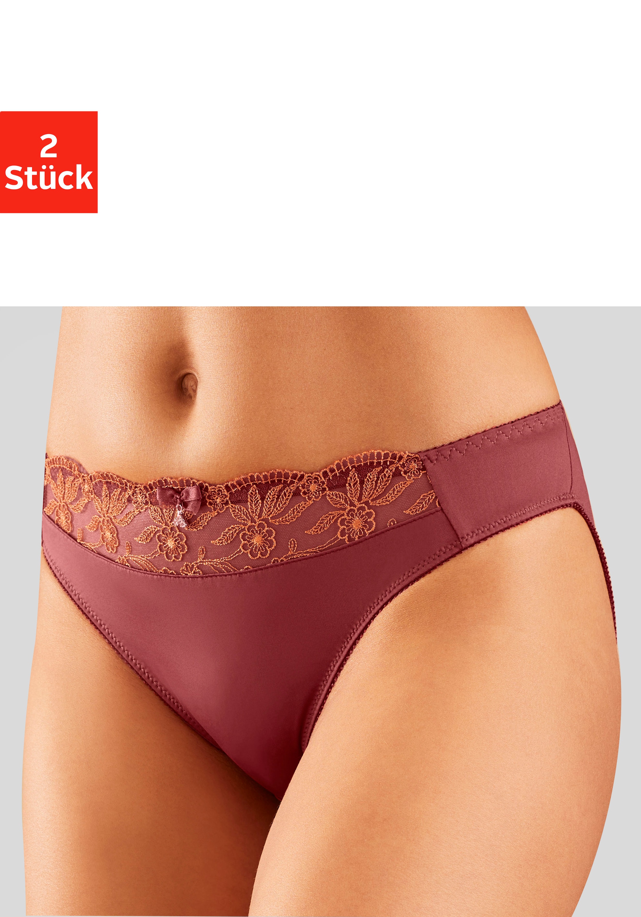 Nuance by Lascana Slip Packung,  mit schöner Stickereispitze