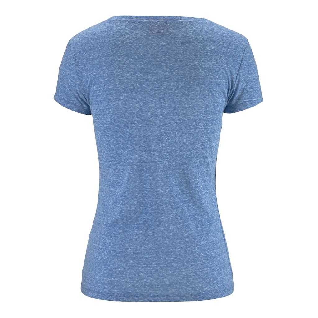 Venice Beach Strandshirt, mit Logo-Druck aus melierter Ware, Vintage-Look, sportlich-casual