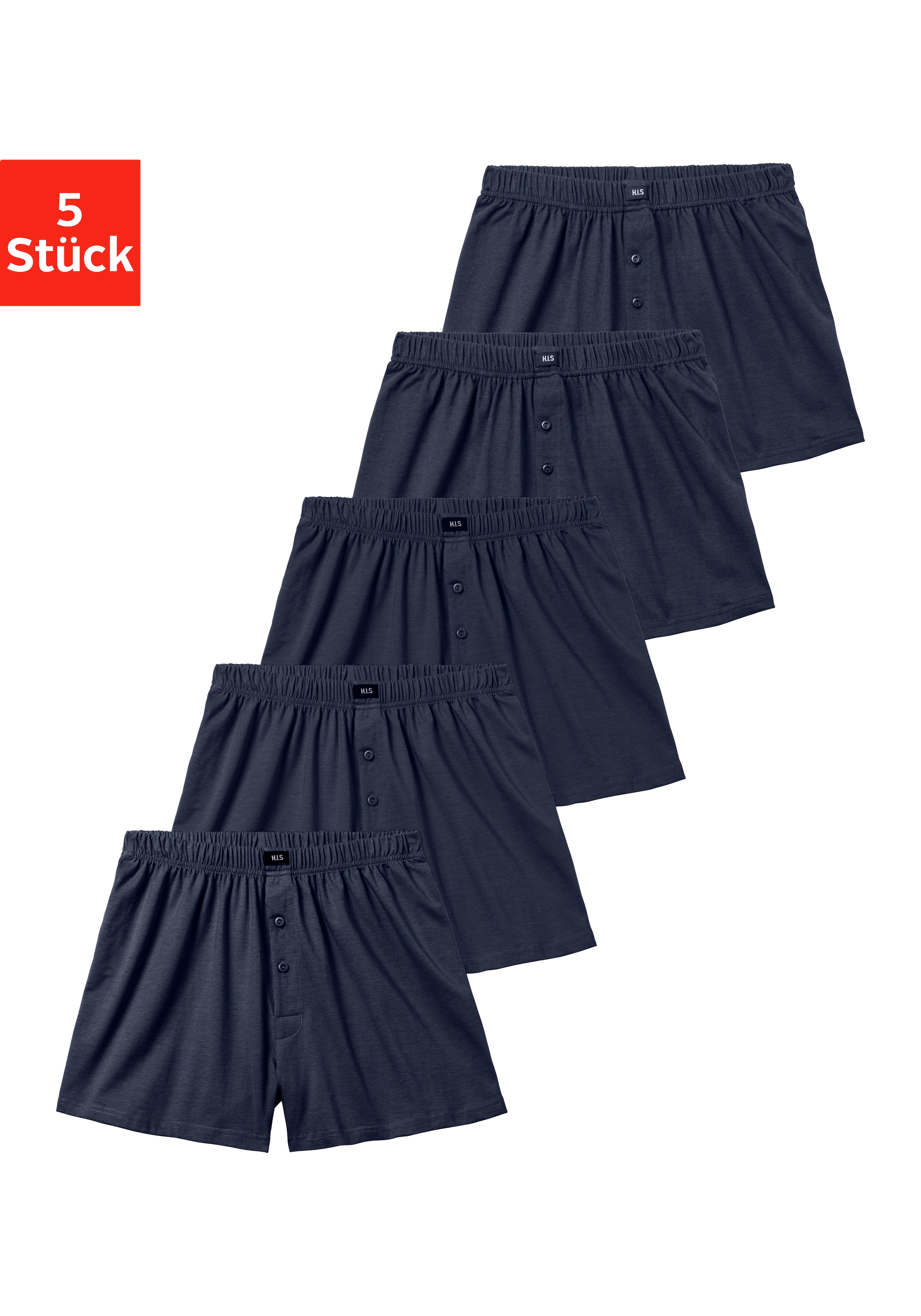 H.I.S Boxer ample »Herren Boxer« Paquet, 5 cuis weite Passform, Komfortbund, aus Baumwoll-Stretch