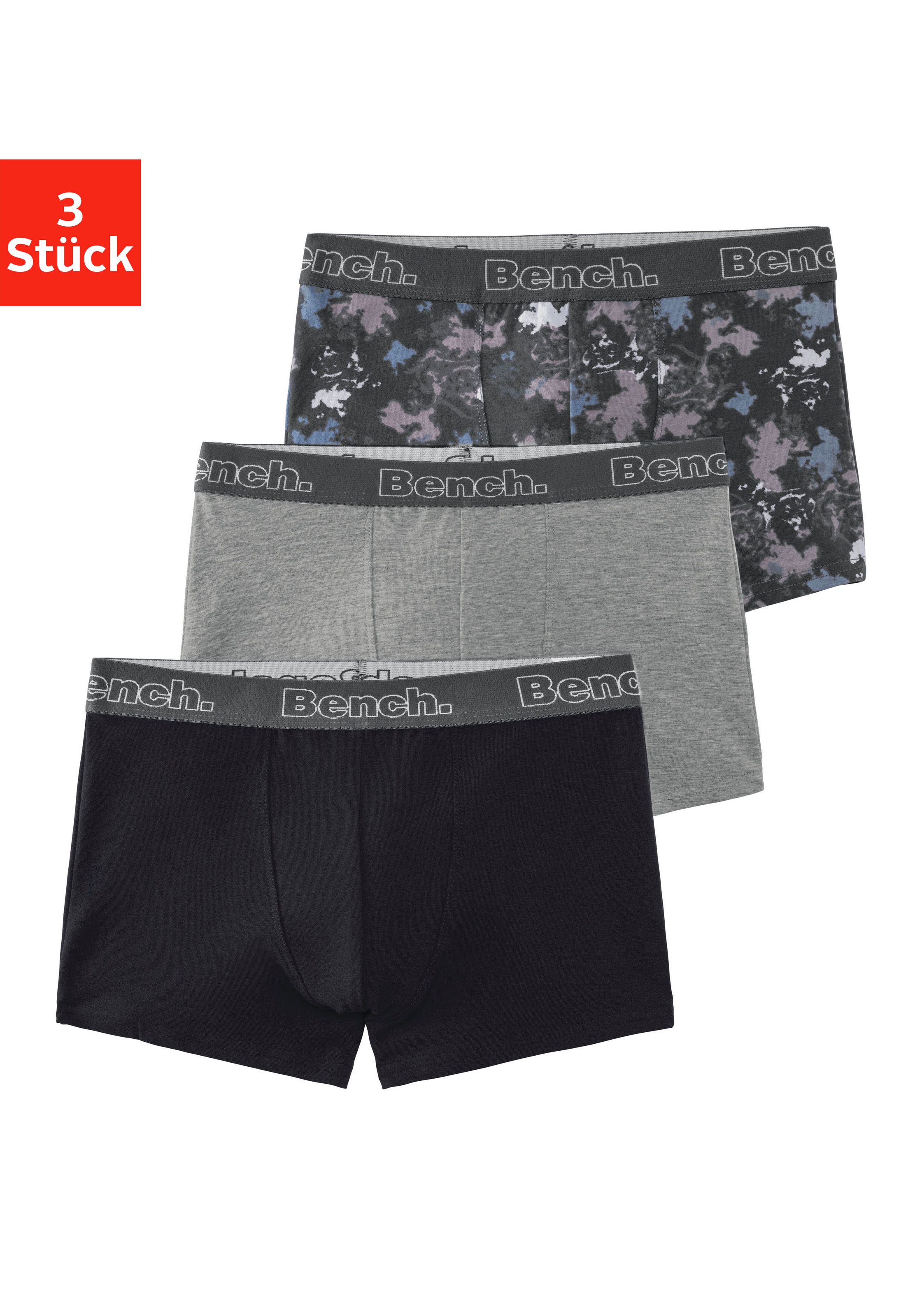 Thumbnail - Bench. Boxer »Boxershorts für Jungen«, (Packung, 3 St.), uni und gemustert in einer Packung