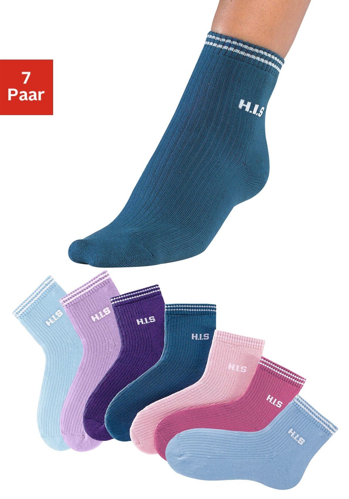 H.I.S Kurzsocken Packung, 7 Paar tlg. mit Vollfrottee