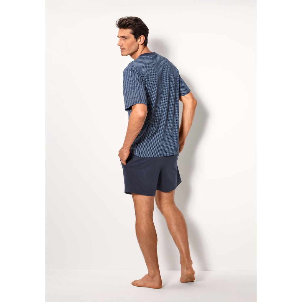 le jogger® Pyjama, (Packung, 4 tlg., 2 Stück), Schlafanzug mit Allovermuster