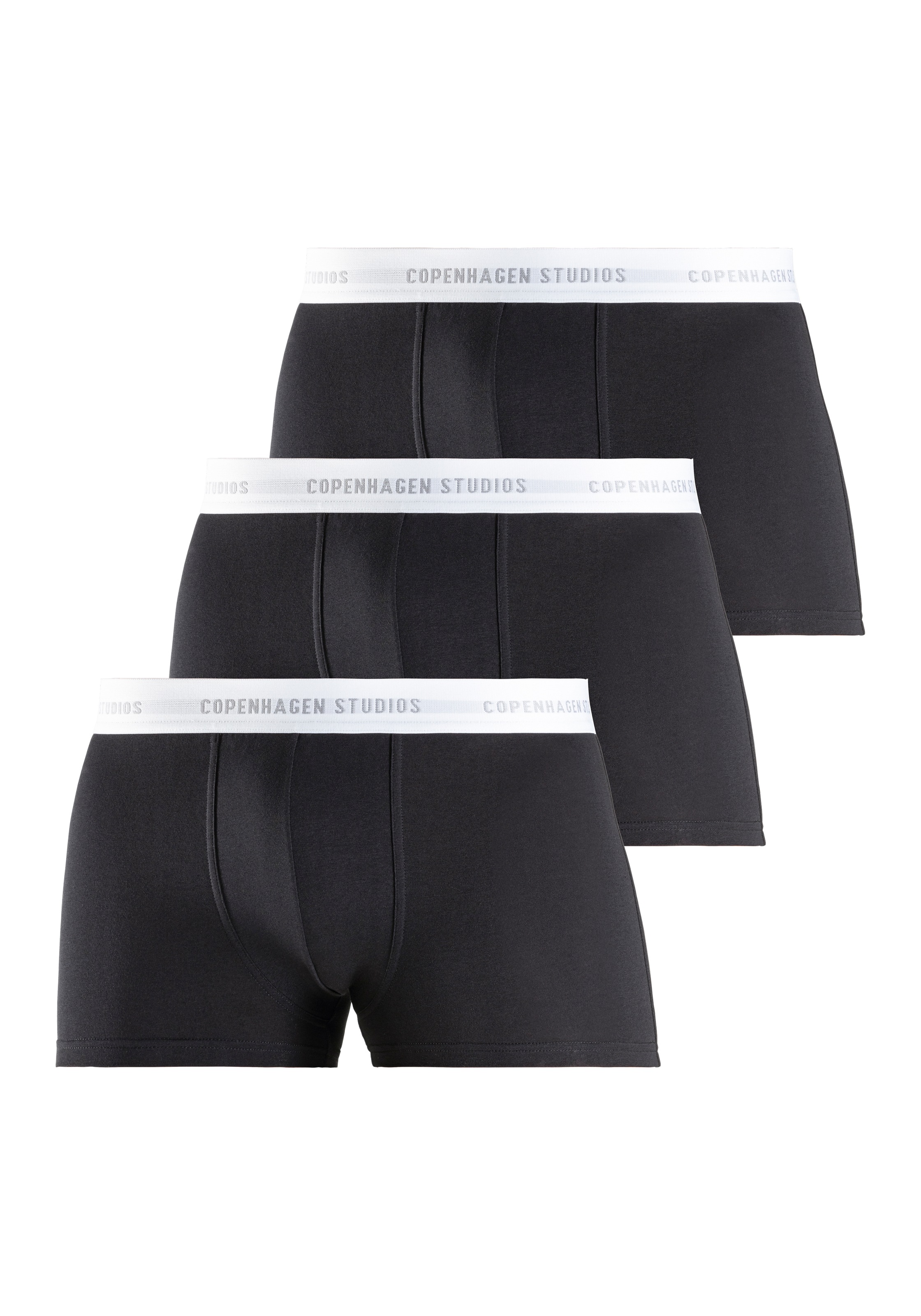 Copenhagen Studios Boxer »Boxershorts für Herren« Packung, 3er Pack, 3 Stk. mit weissem Logo-Bund