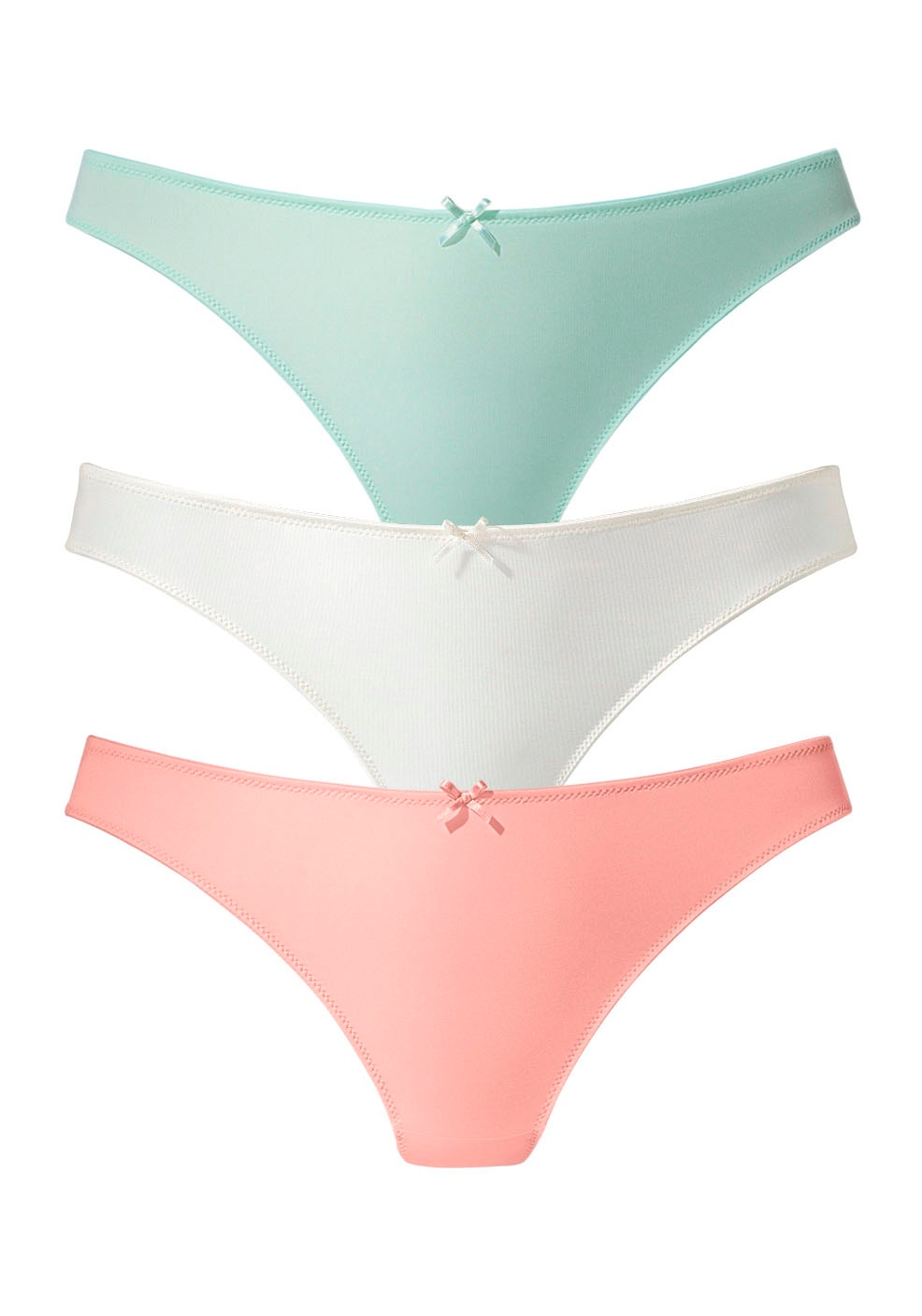 petite fleur String 3 Stk. hinten komplett aus zarter Jacquardspitze