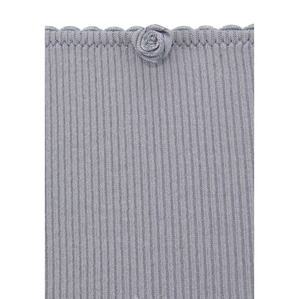 Vivance Jazz-Pants Slips, (3er-Pack), aus weicher und elastischer Rippware, mit zartem Röschen vorn