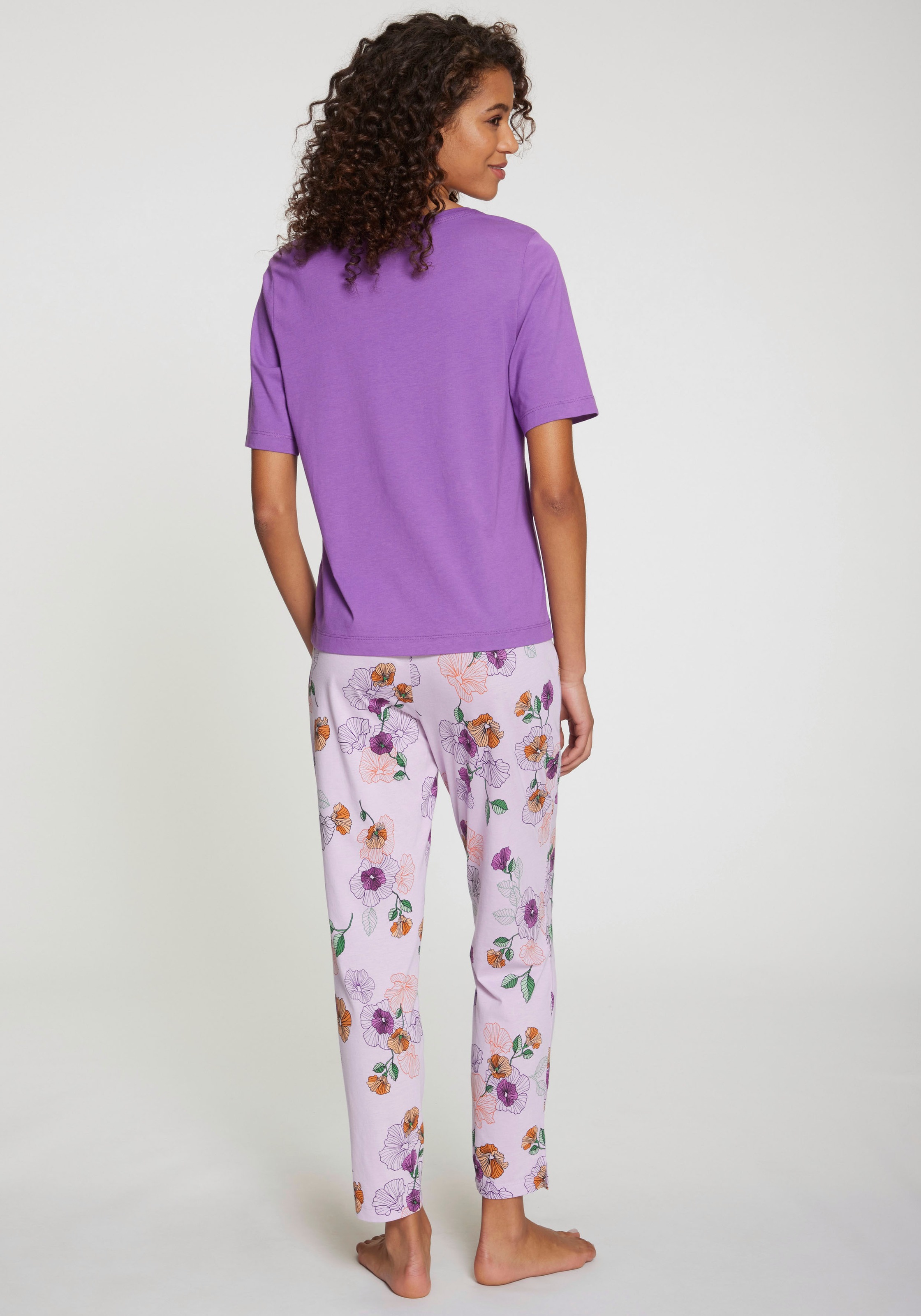 Vivance Dreams Pyjama, (2 tlg.), mit Blumen-Druck