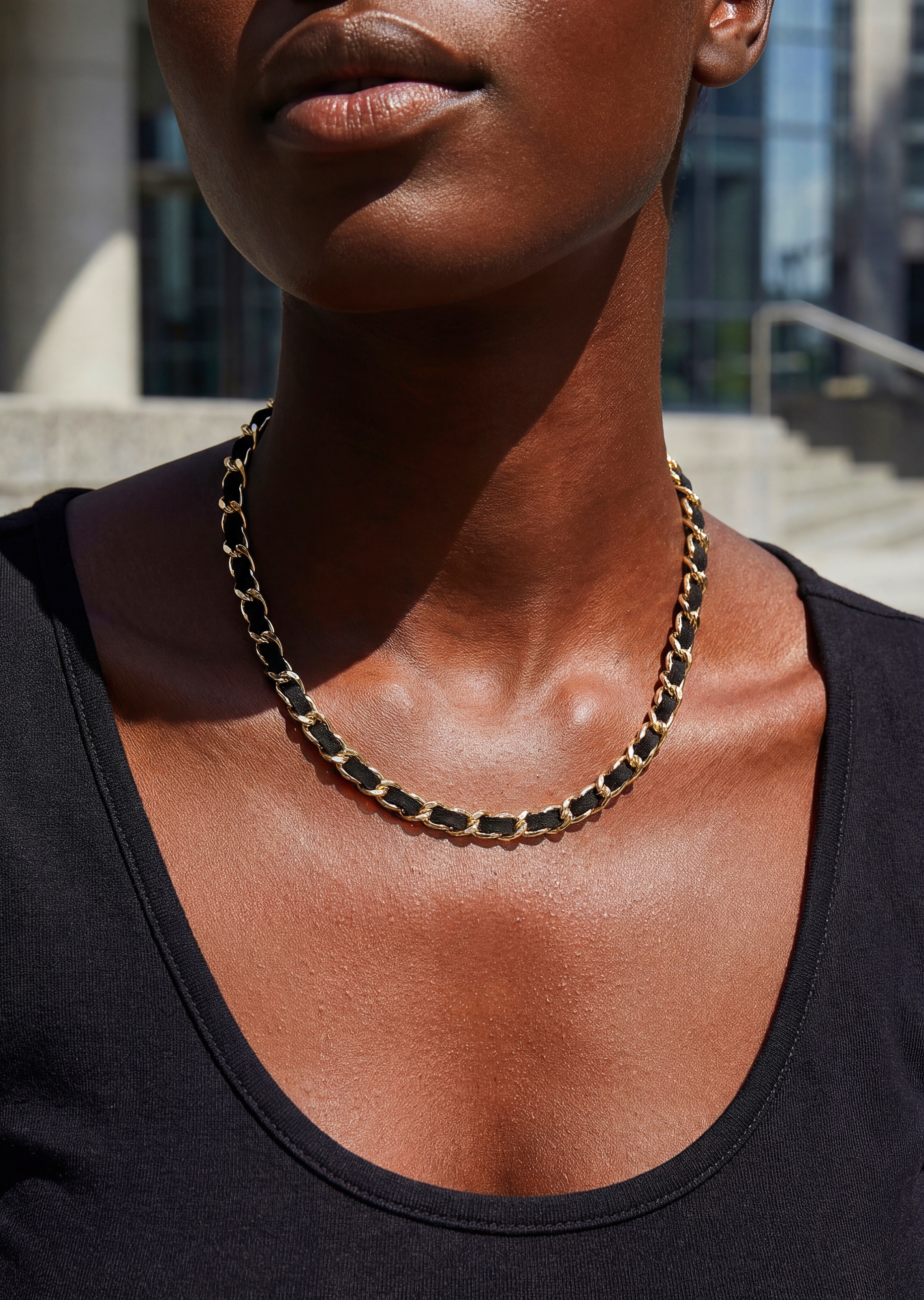 LASCANA Gliederkette Halskette mit Knebelverschluss, weite Panzerkette