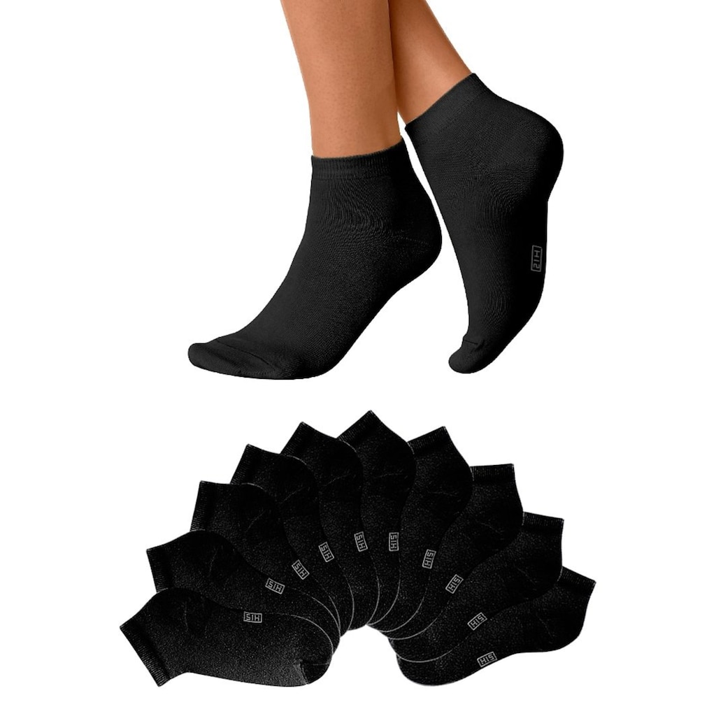 H.I.S Kurzsocken, (Packung, 10 Paar), mit verstärkter Ferse und Spitze