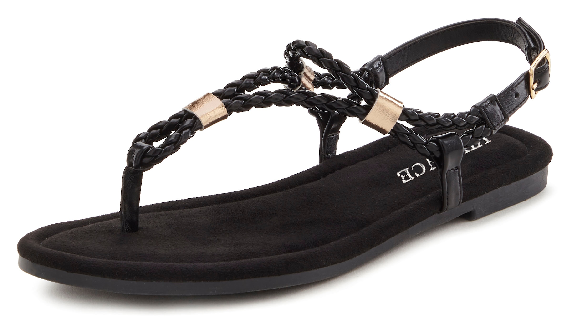 Vivance Sandale »Sommerschuh«, Zehentrenner, Sommerschuh, Sandalette mit raffinierten Riemchen