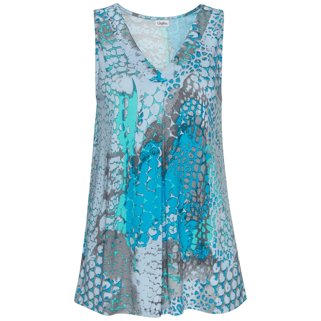 Buffalo Strandtop, mit Animalprint, sommerliches Blusentop mit V-Ausschnitt