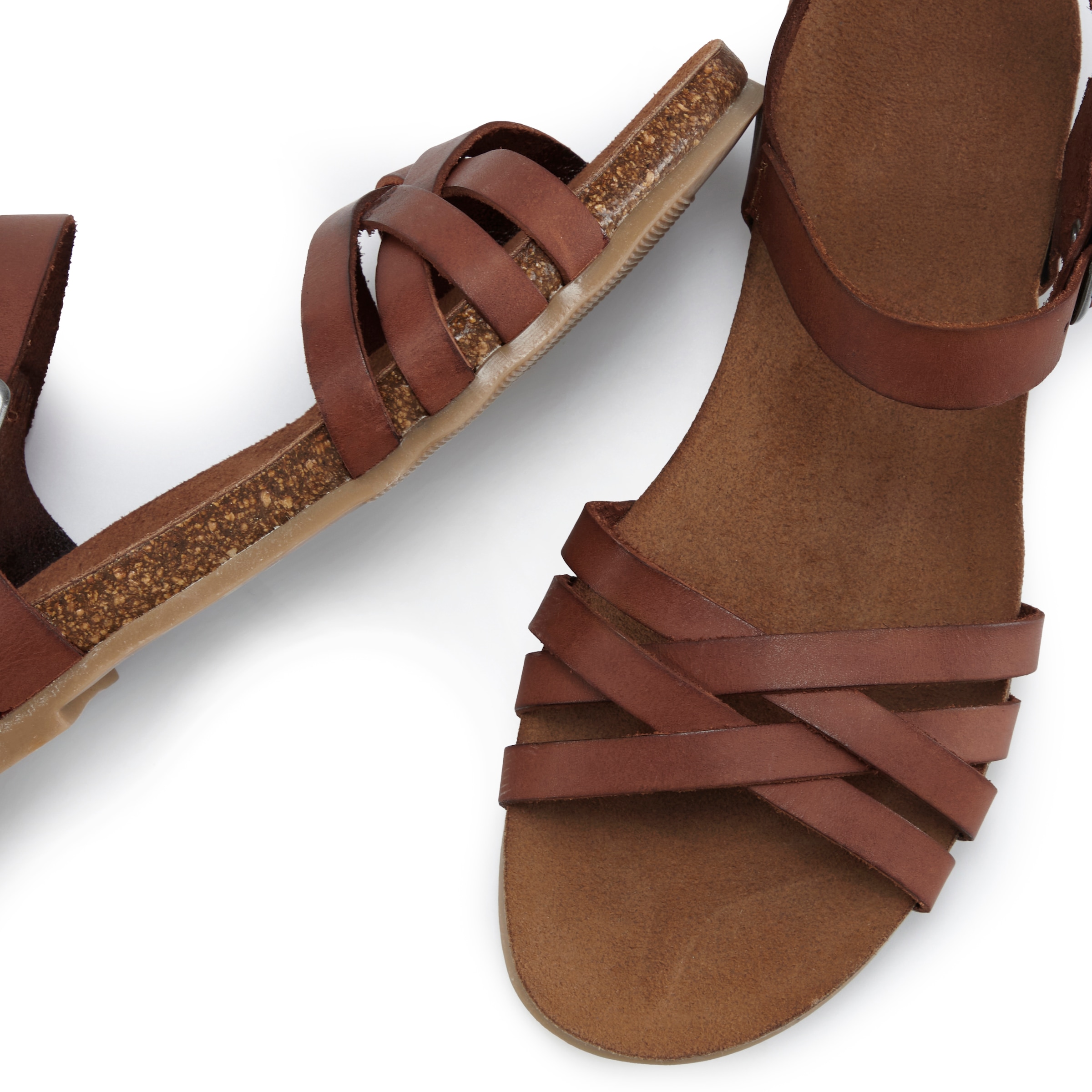 LASCANA Sandale »Sandalette, Sommerschuh«  aus Leder mit komfortablem Korkfussbett