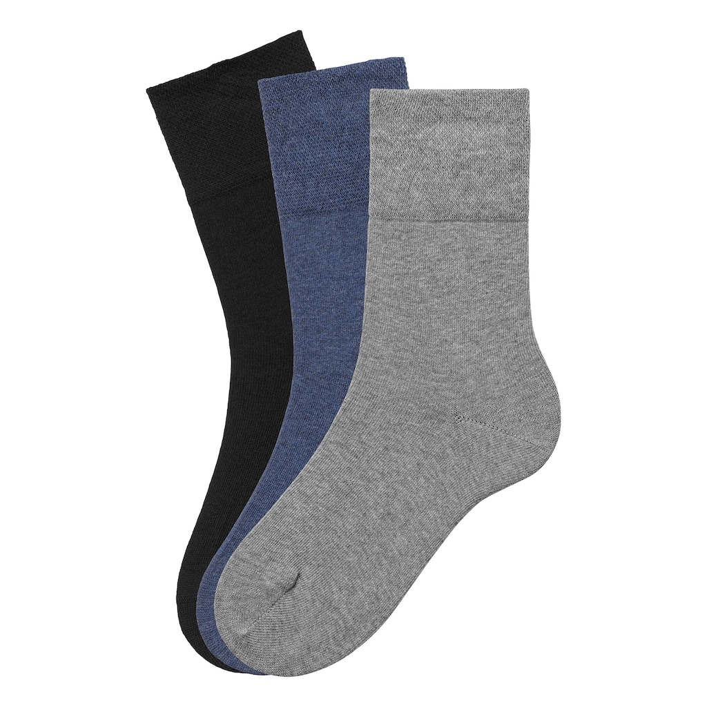 H.I.S Socken, (Packung, 3 Paar), mit Komfortbund auch für Diabetiker geeignet