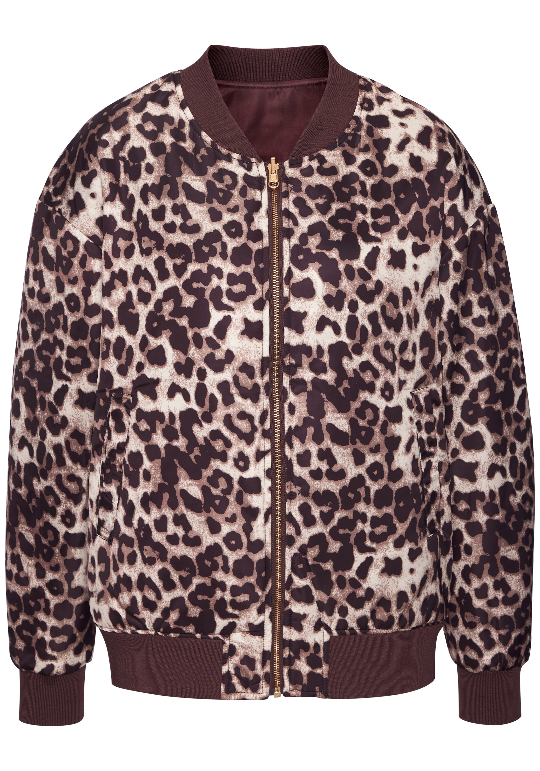 Buffalo Wendejacke mit Uni/Leoprint, Bomberjacke, modisch